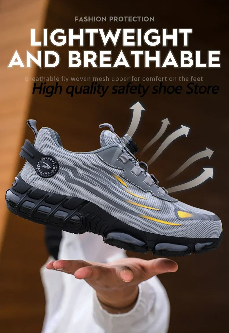 Zapatos de seguridad ligeros con botón giratorio JB Fly Weaving 700