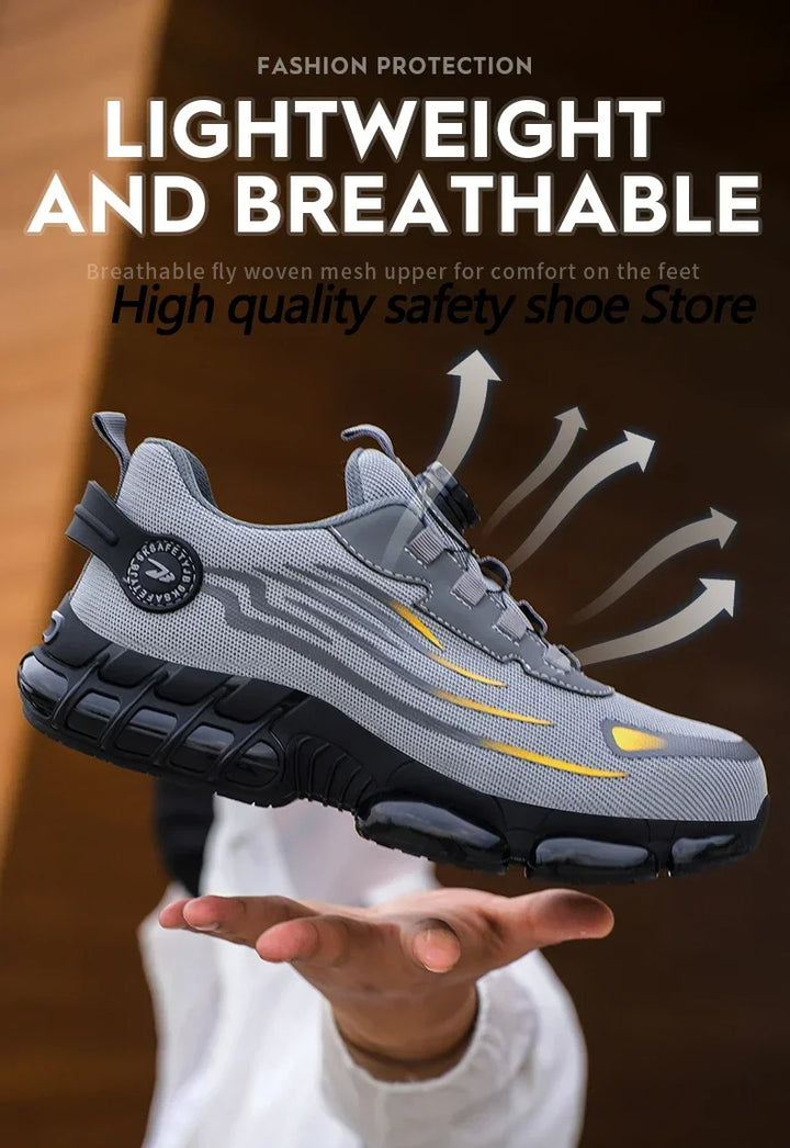Zapatos de seguridad ligeros con botón giratorio JB Fly Weaving 700
