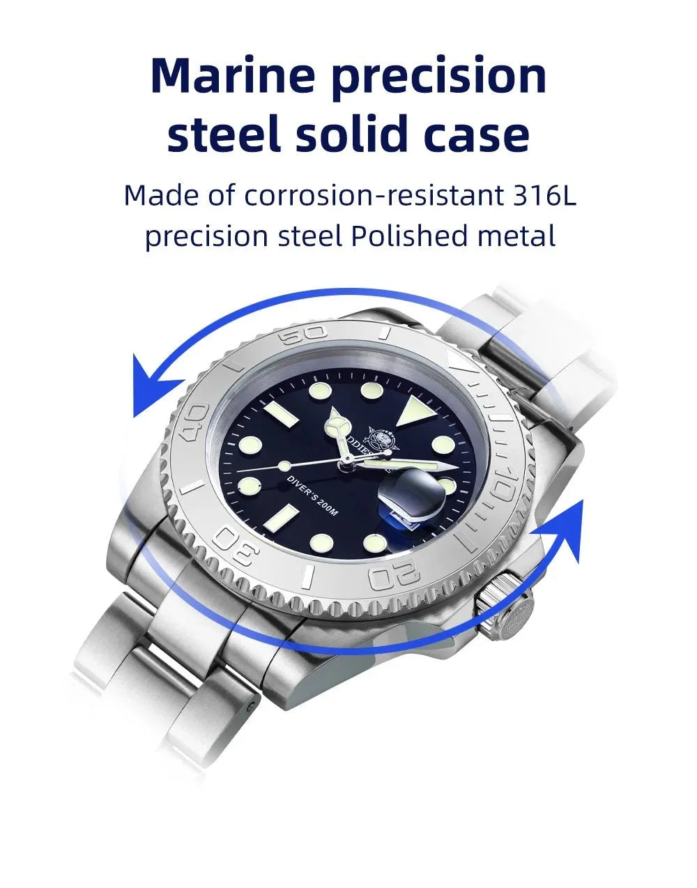 ADDIESDIVE 41mm Yacht-Style Quartz Homage Diver Watch – BGW9 Lume-ADDIESDIVE-Viva Timepiece