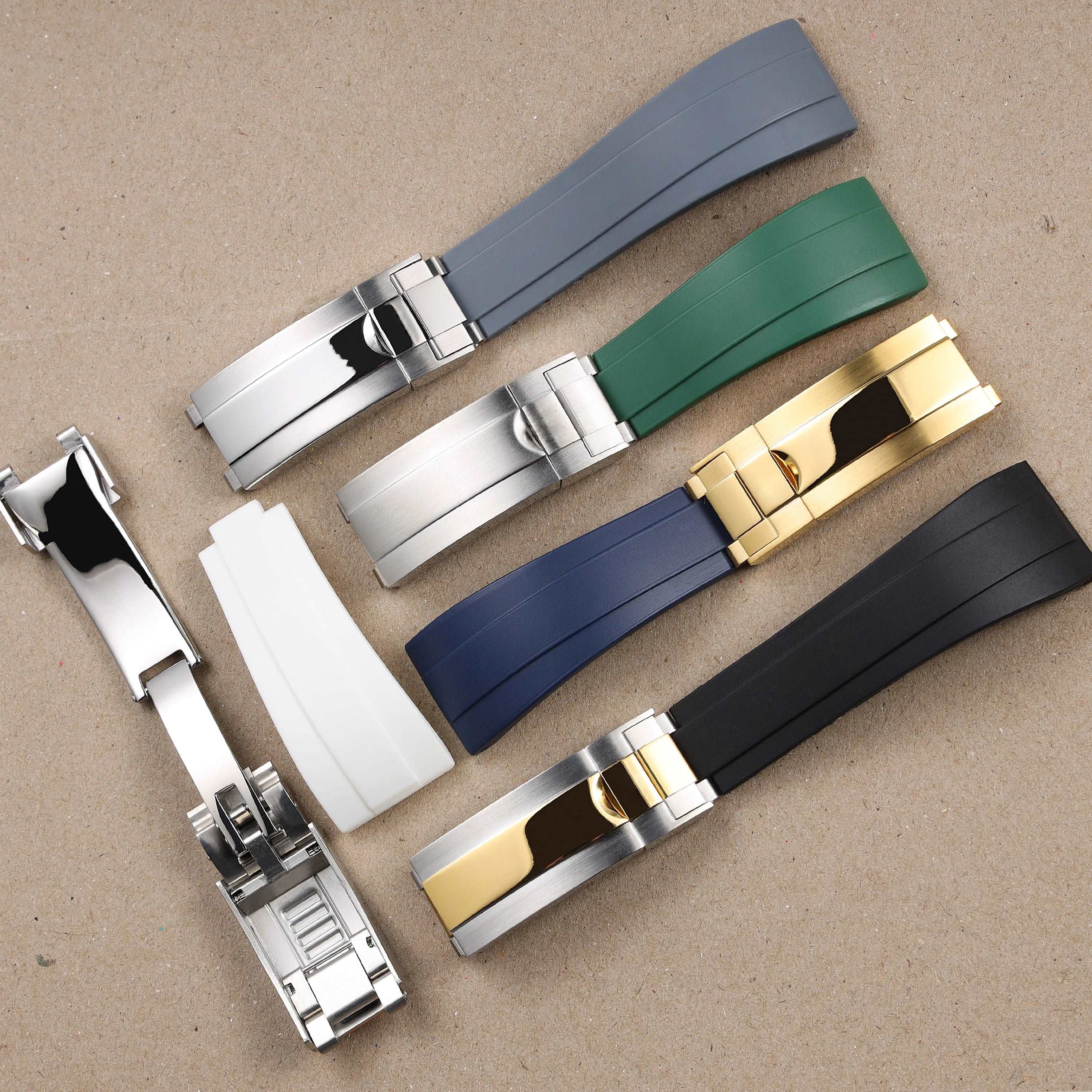 18–19mm Straight-End Rubber Strap with Glidelock Clasp – Dive Style Sport Watch Band-VivaStraps-Viva Timepiece