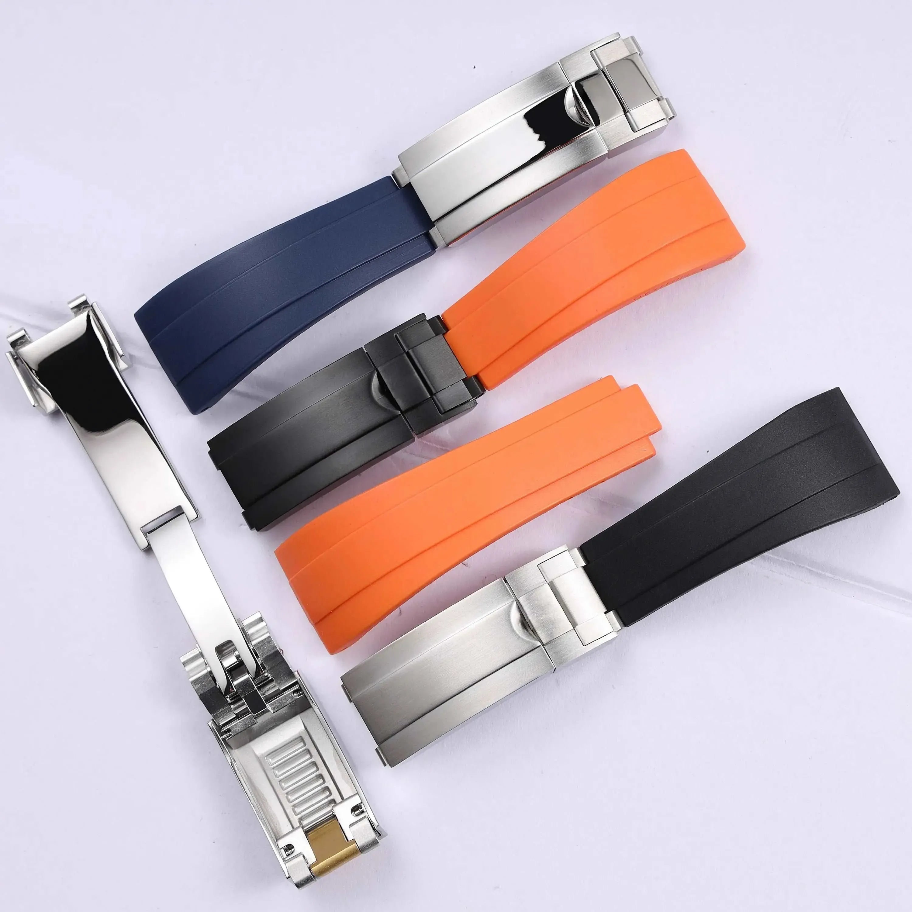 Rubber Watch Strap 18mm 19mm Glidelock Clasp – Compatible with Submariner