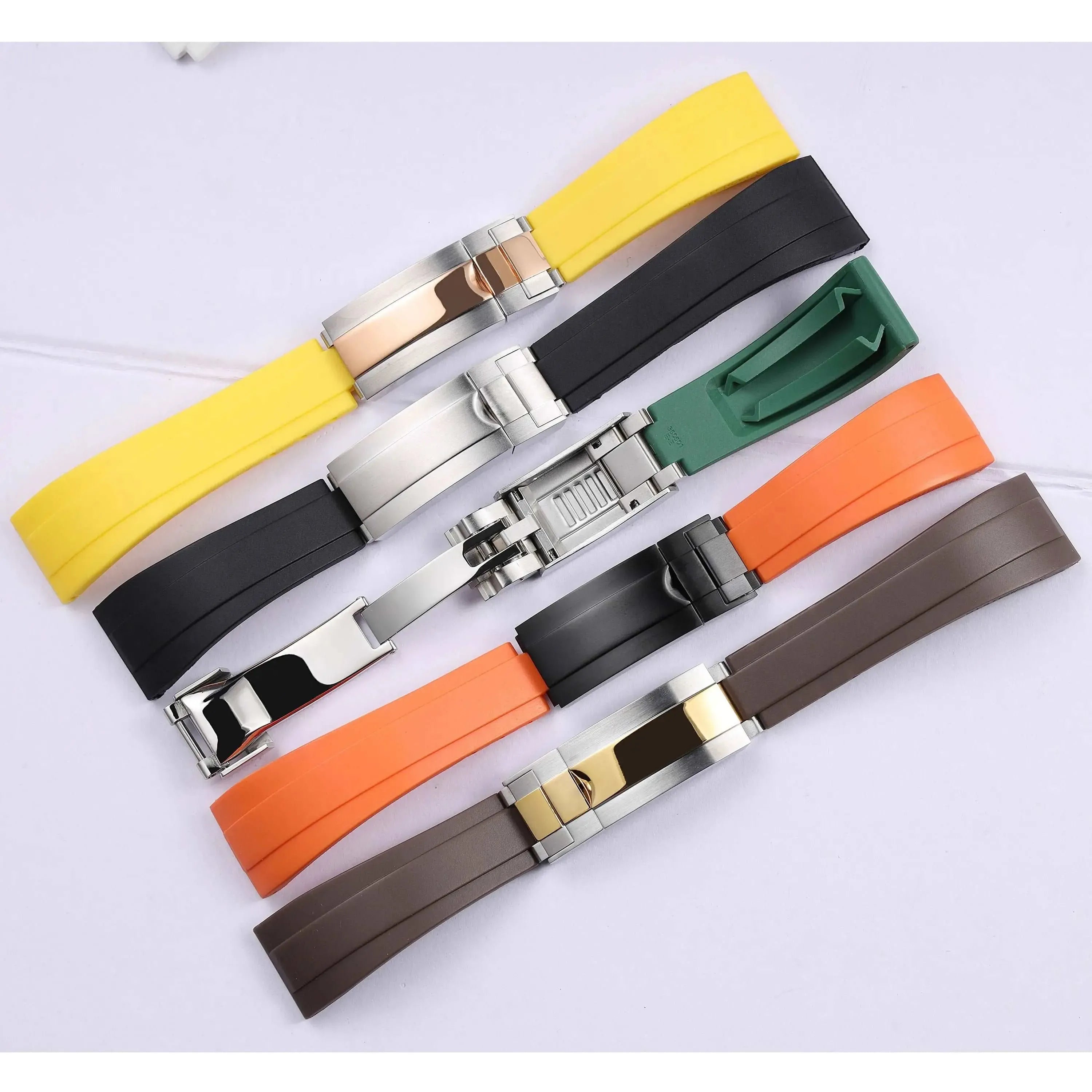 Rubber Watch Strap 18mm 19mm Glidelock Clasp – Compatible with Submariner