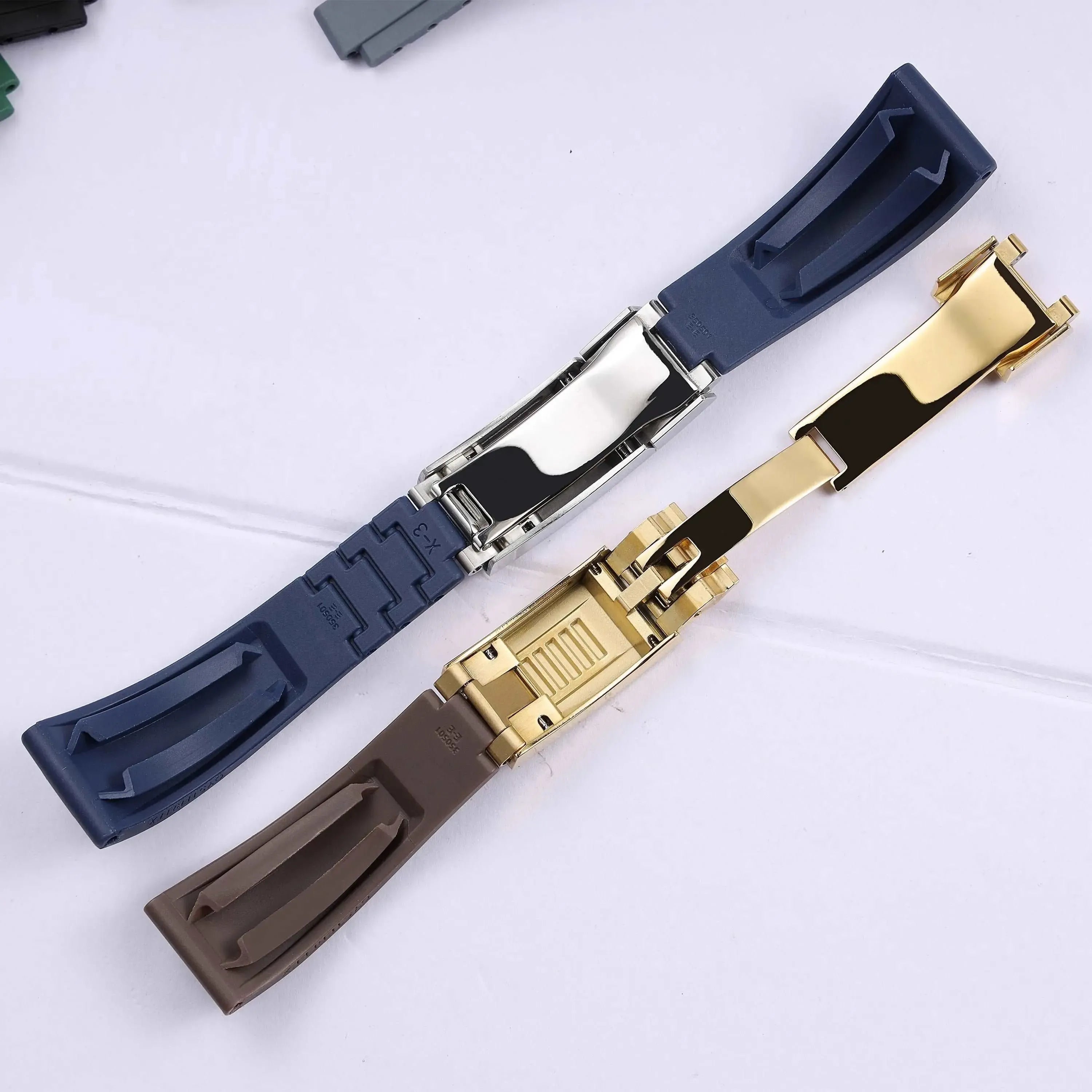 Rubber Watch Strap 18mm 19mm Glidelock Clasp – Compatible with Submariner