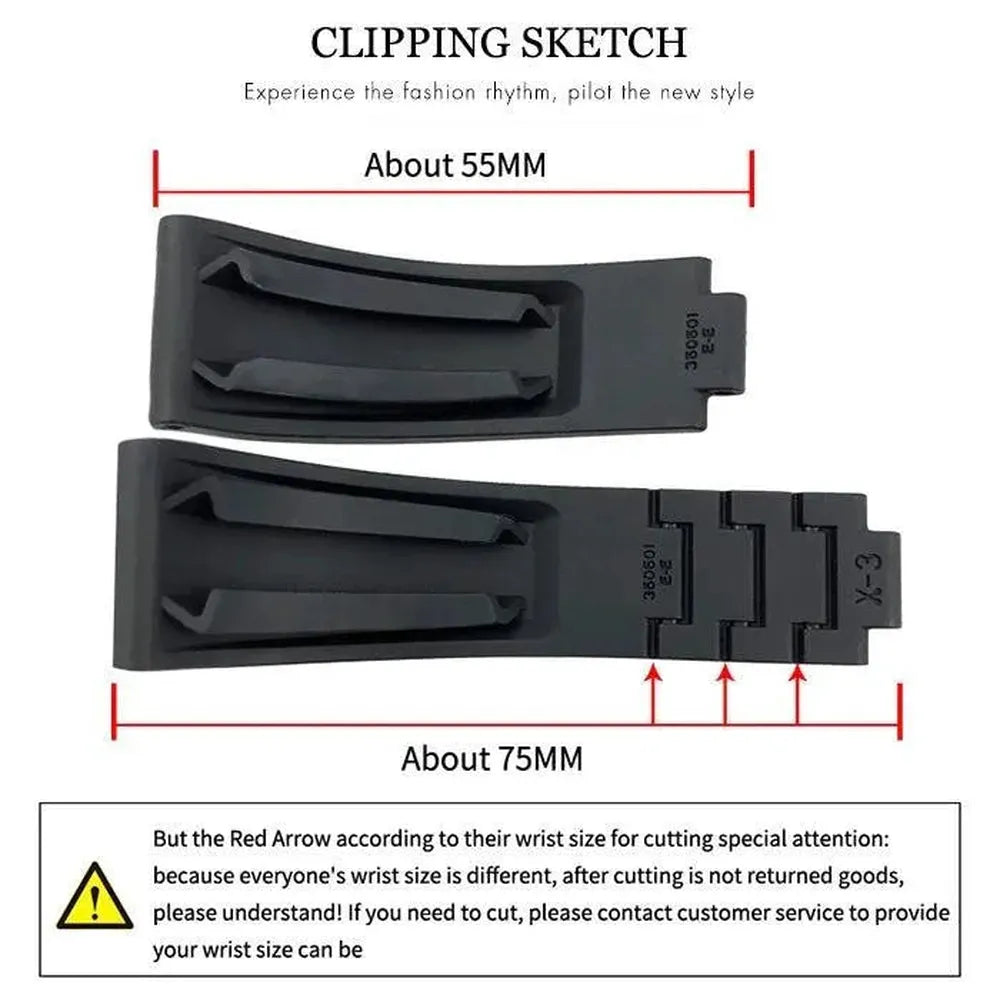 Rubber Watch Strap 18mm 19mm Glidelock Clasp – Compatible with Submariner