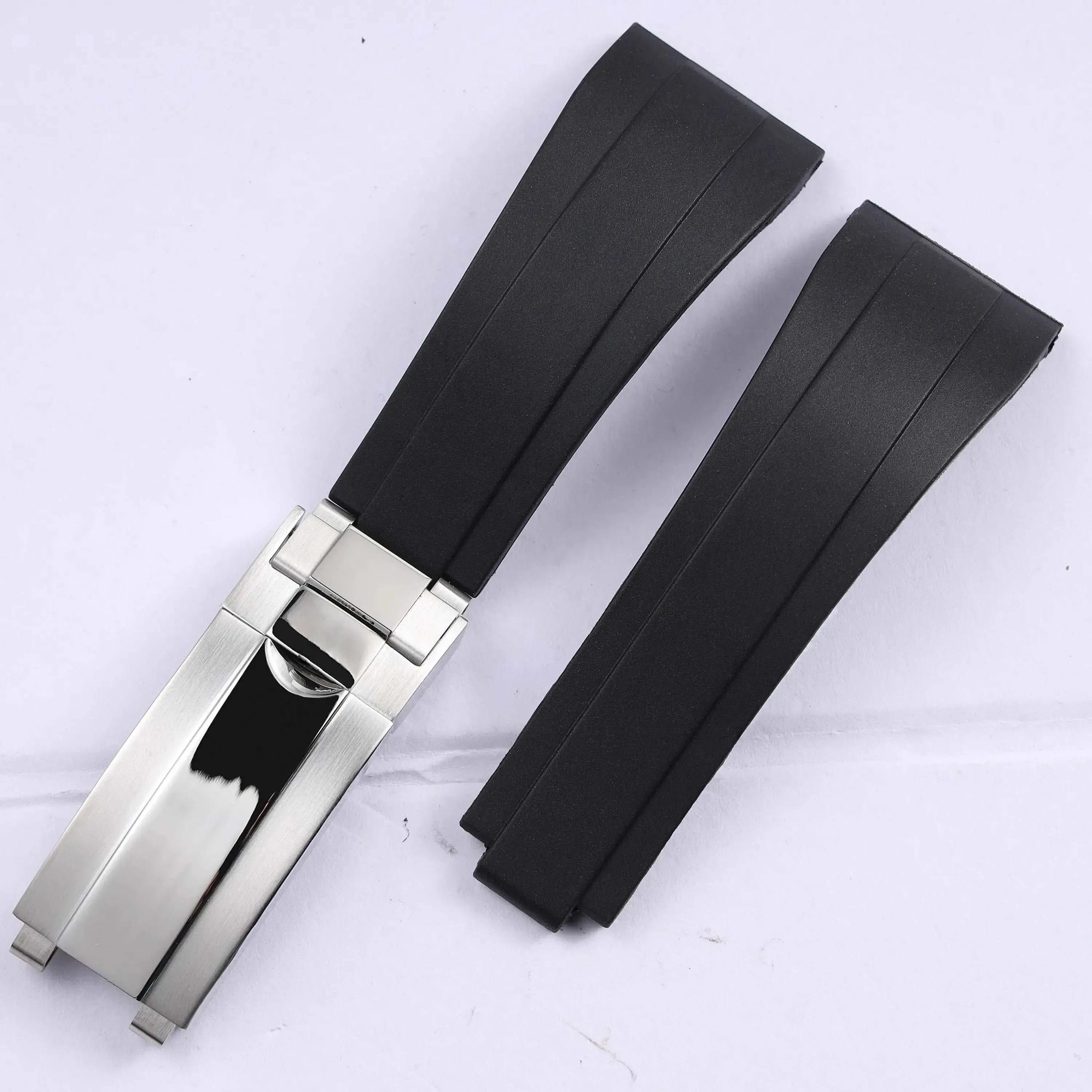 Rubber Watch Strap 18mm 19mm Glidelock Clasp – Compatible with Submariner