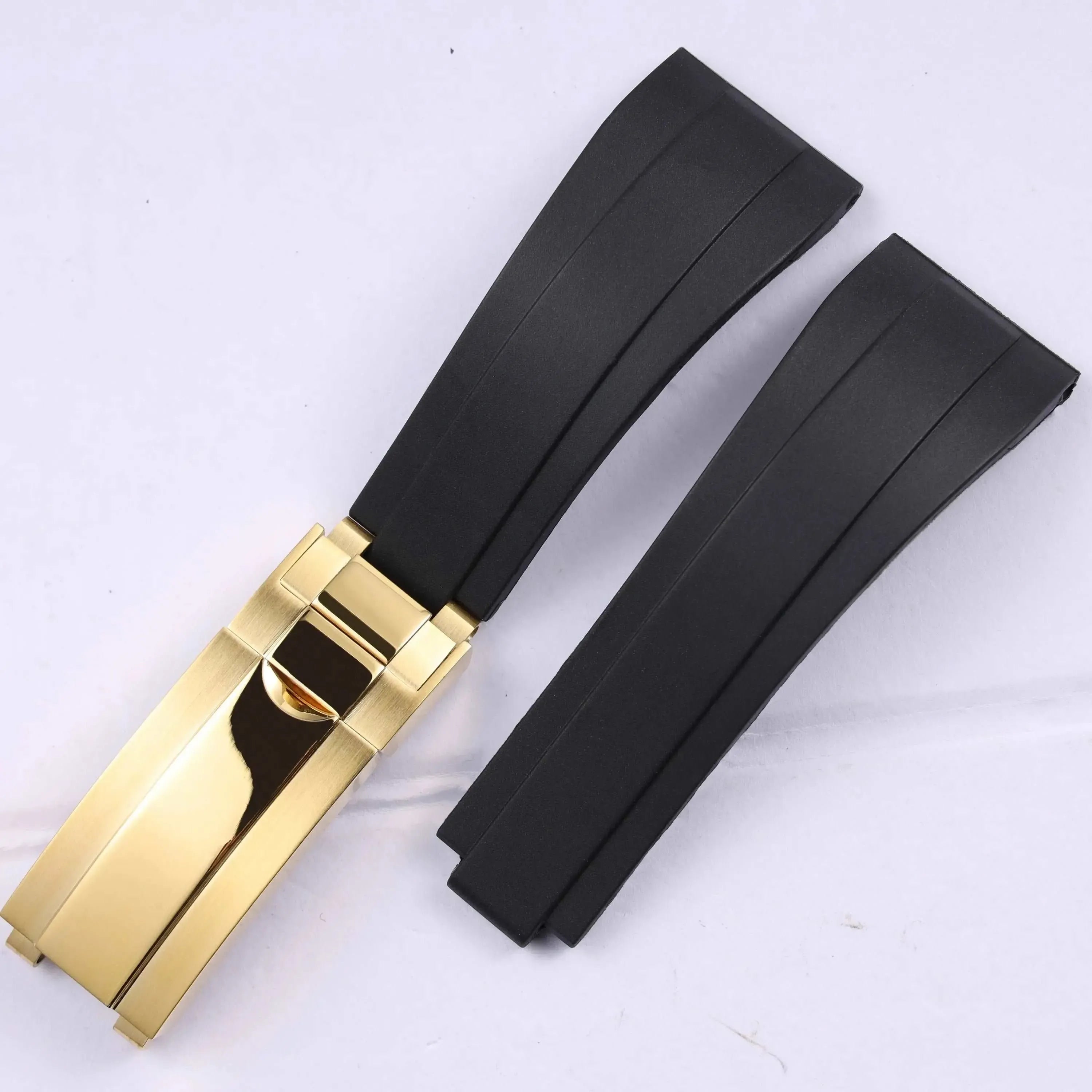 Rubber Watch Strap 18mm 19mm Glidelock Clasp – Compatible with Submariner