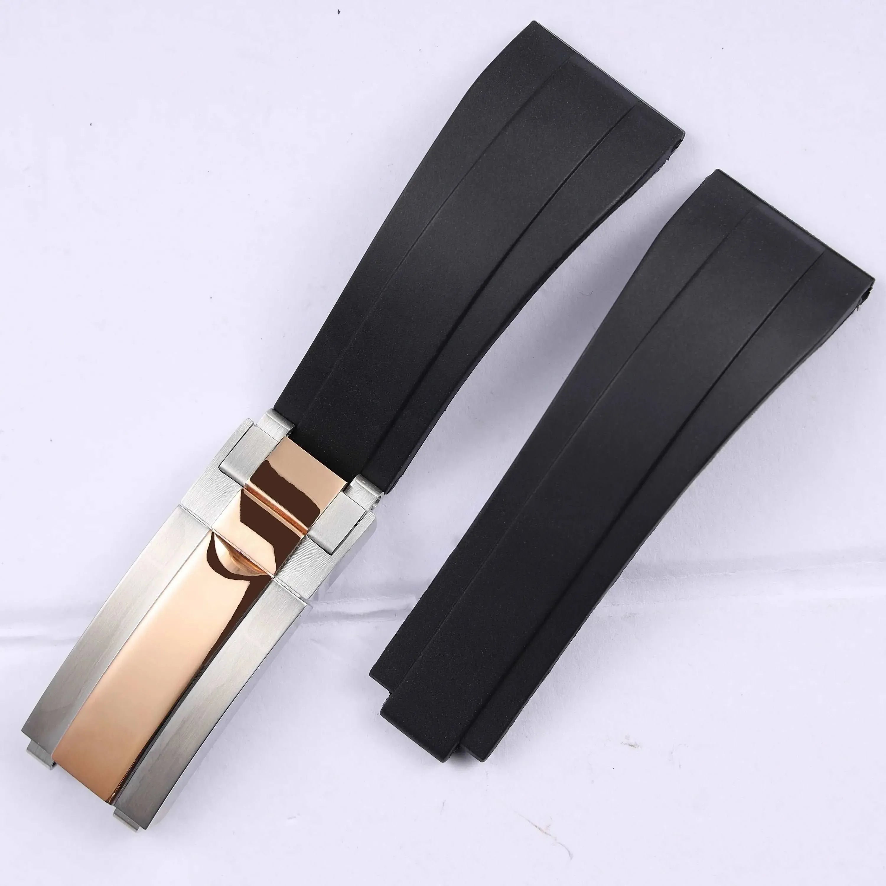 Rubber Watch Strap 18mm 19mm Glidelock Clasp – Compatible with Submariner