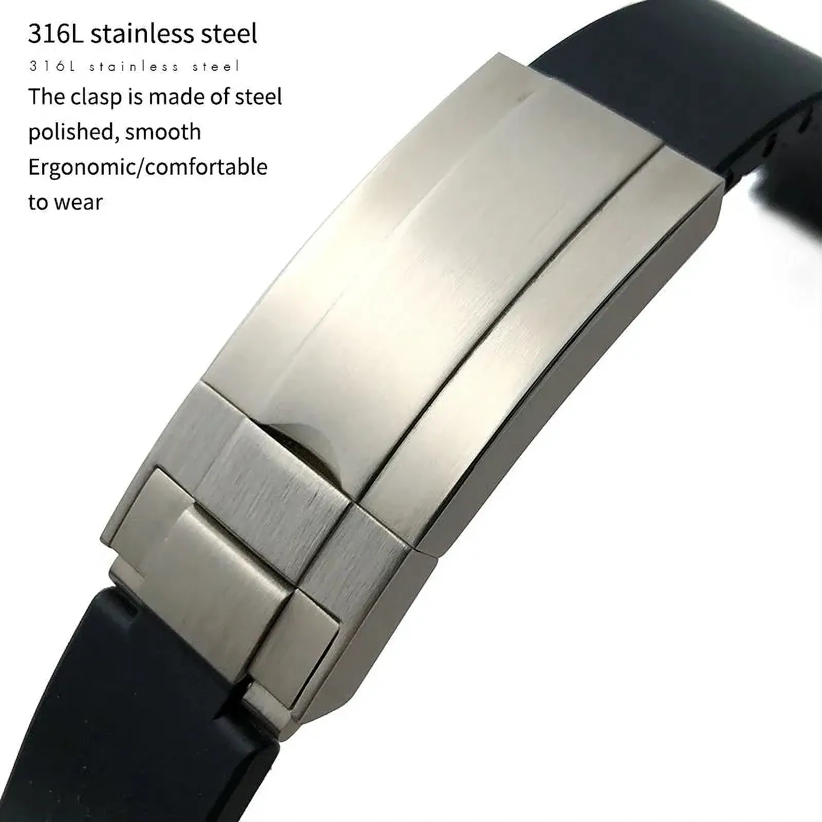 18mm Curved-End Rubber Watch Strap Compatible with Rolex-Watch Bands-VivaStraps-Viva Timepiece