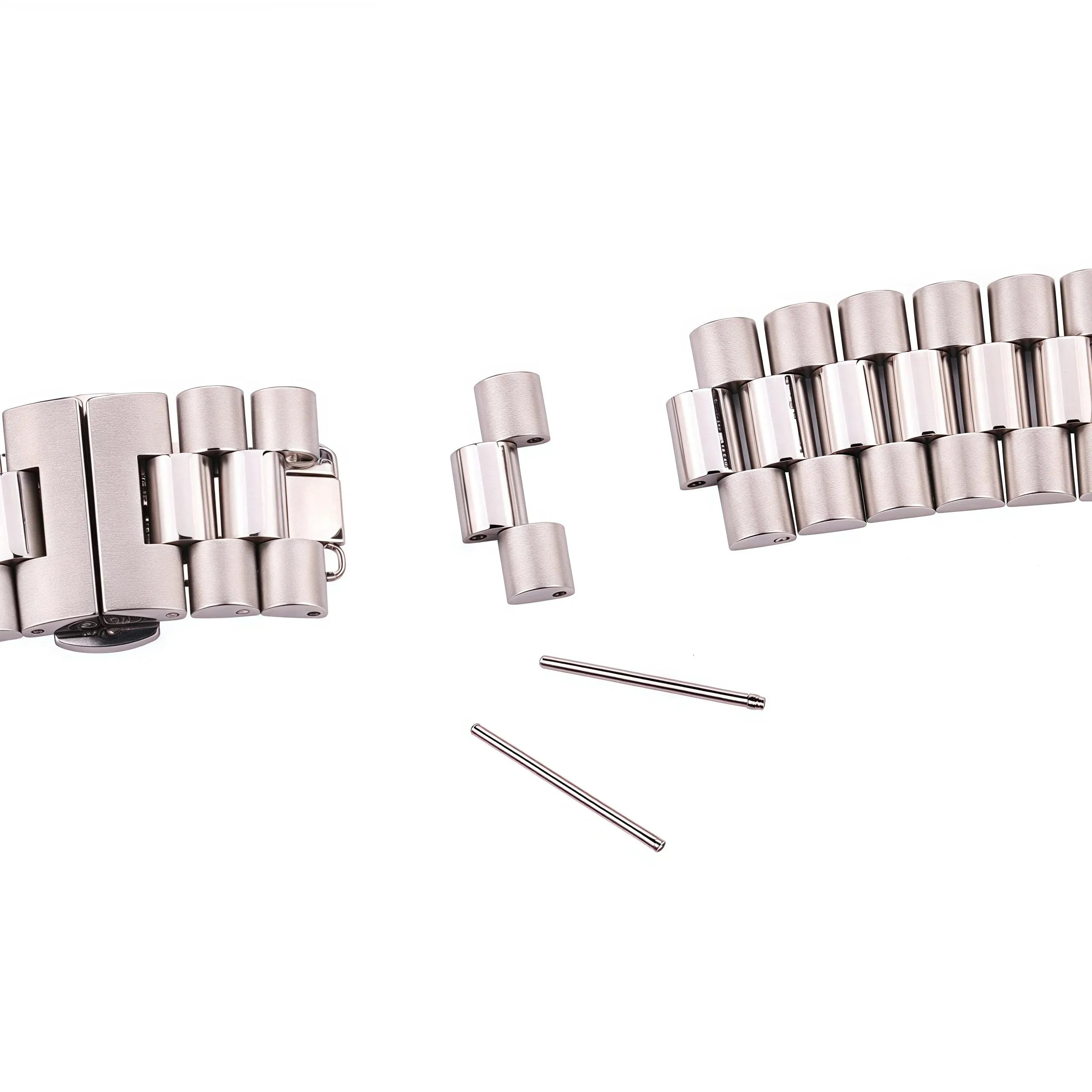 3-Link Stainless Steel Watch Strap – 316L Solid End Bracelet (16–22mm)-VivaStraps-Viva Timepiece