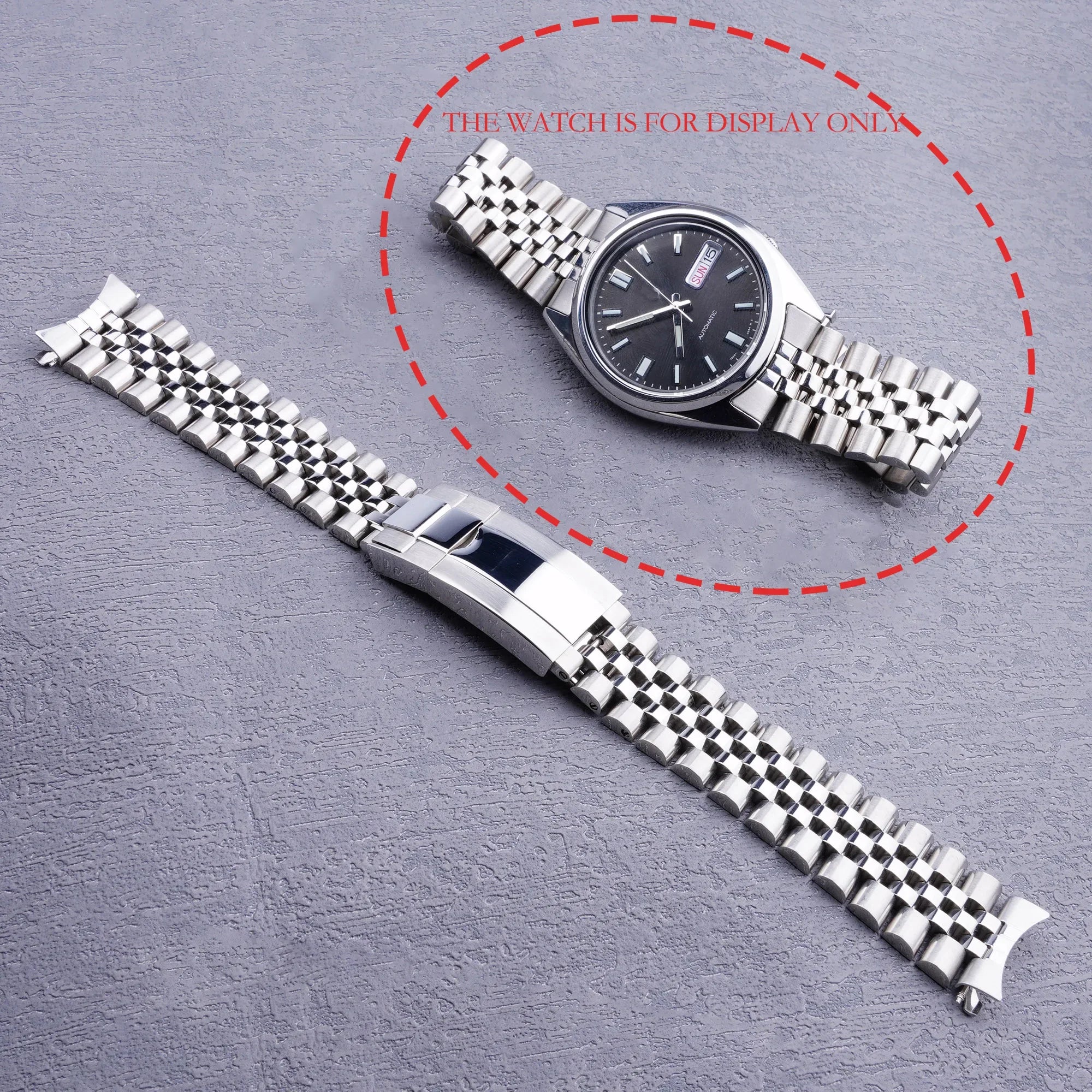 19mm Jubilee Bracelet Compatible with Seiko 5 SNXS – Curved End-ChronoCraft-Viva Timepiece
