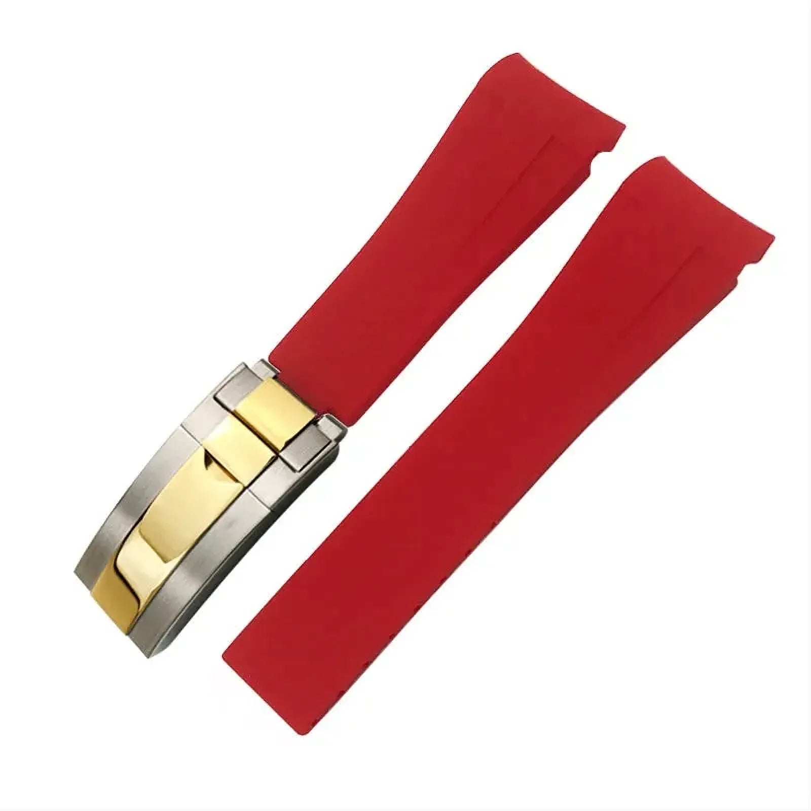 21mm 22mm Curved-End Rubber Watch Strap Compatible with Rolex