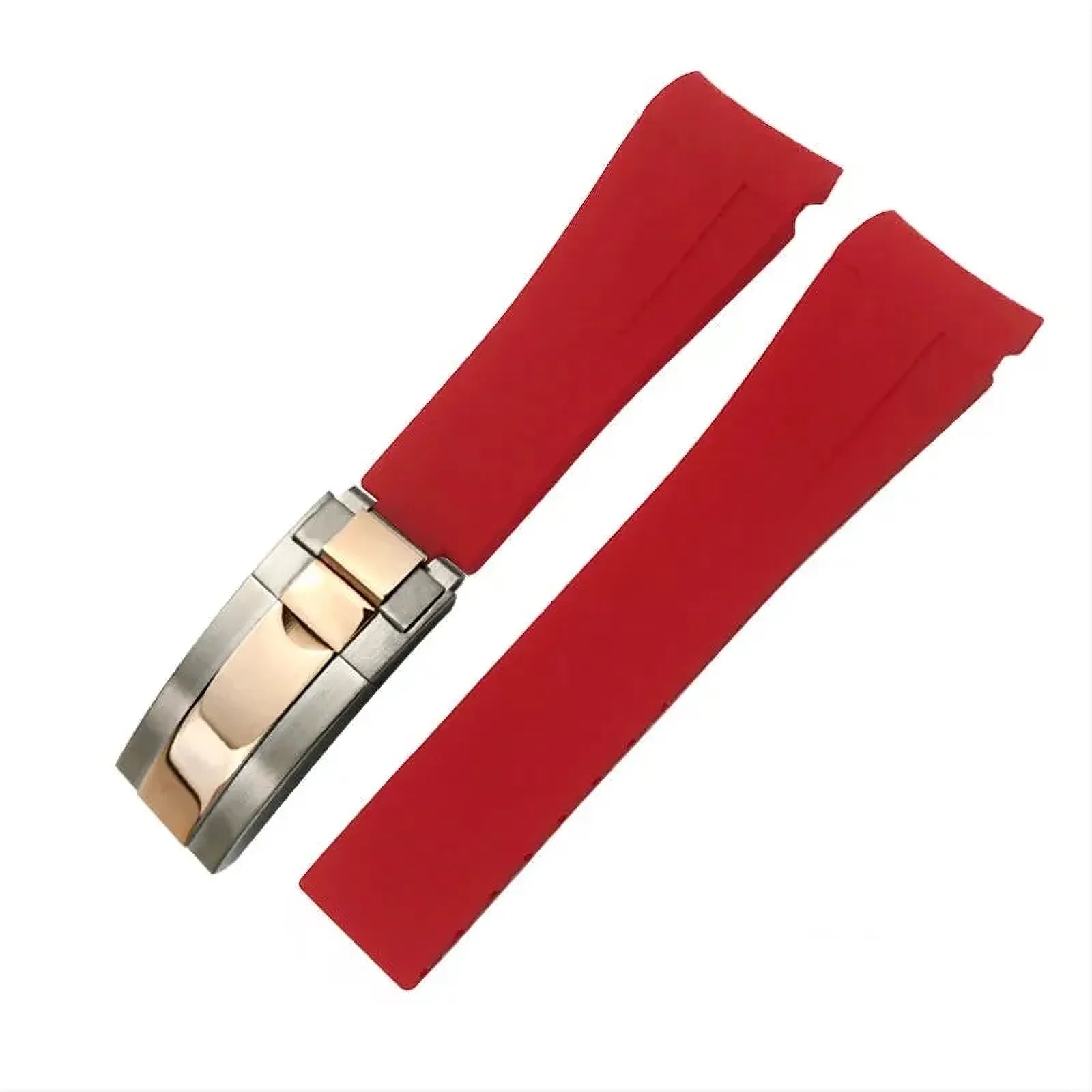 21mm 22mm Curved-End Rubber Watch Strap Compatible with Rolex