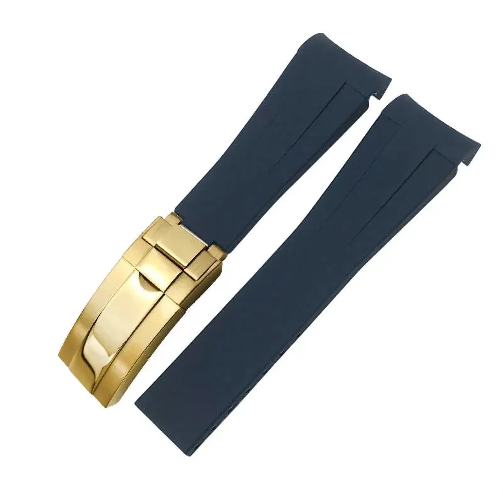 21mm 22mm Curved-End Rubber Watch Strap Compatible with Rolex
