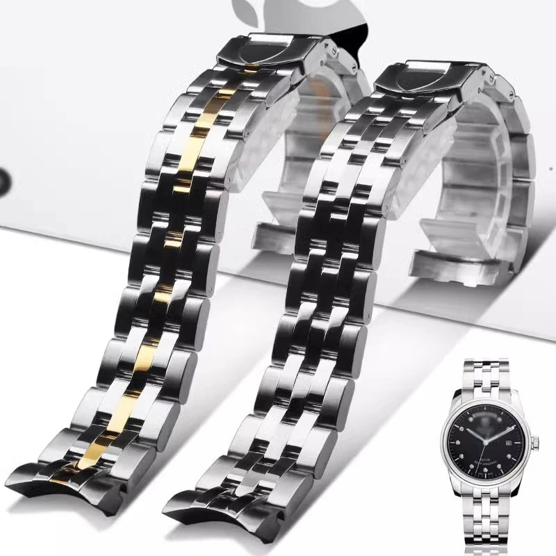 21mm Stainless Steel Watch Chain Band Compatible with Tudor Glamour 5600