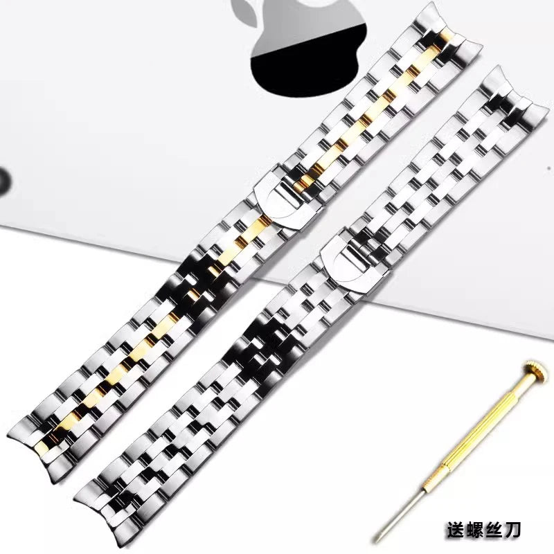 21mm Stainless Steel Watch Chain Band Compatible with Tudor Glamour 5600