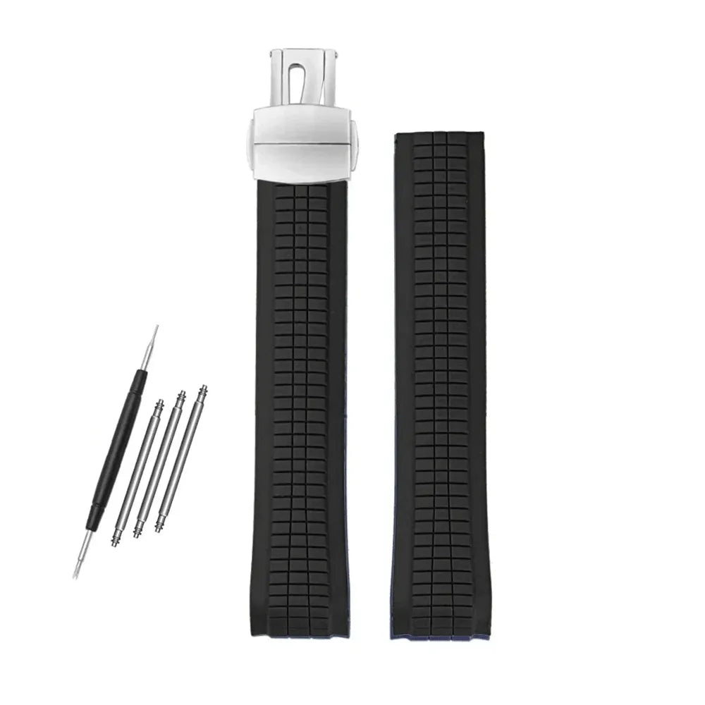 21mm Curved-End Silicone Strap Compatible with Aquanaut 5164A 5167A-VivaStraps-Viva Timepiece