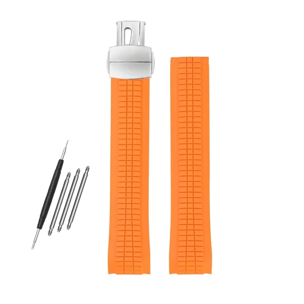 21mm Curved-End Silicone Strap Compatible with Aquanaut 5164A 5167A-VivaStraps-Viva Timepiece