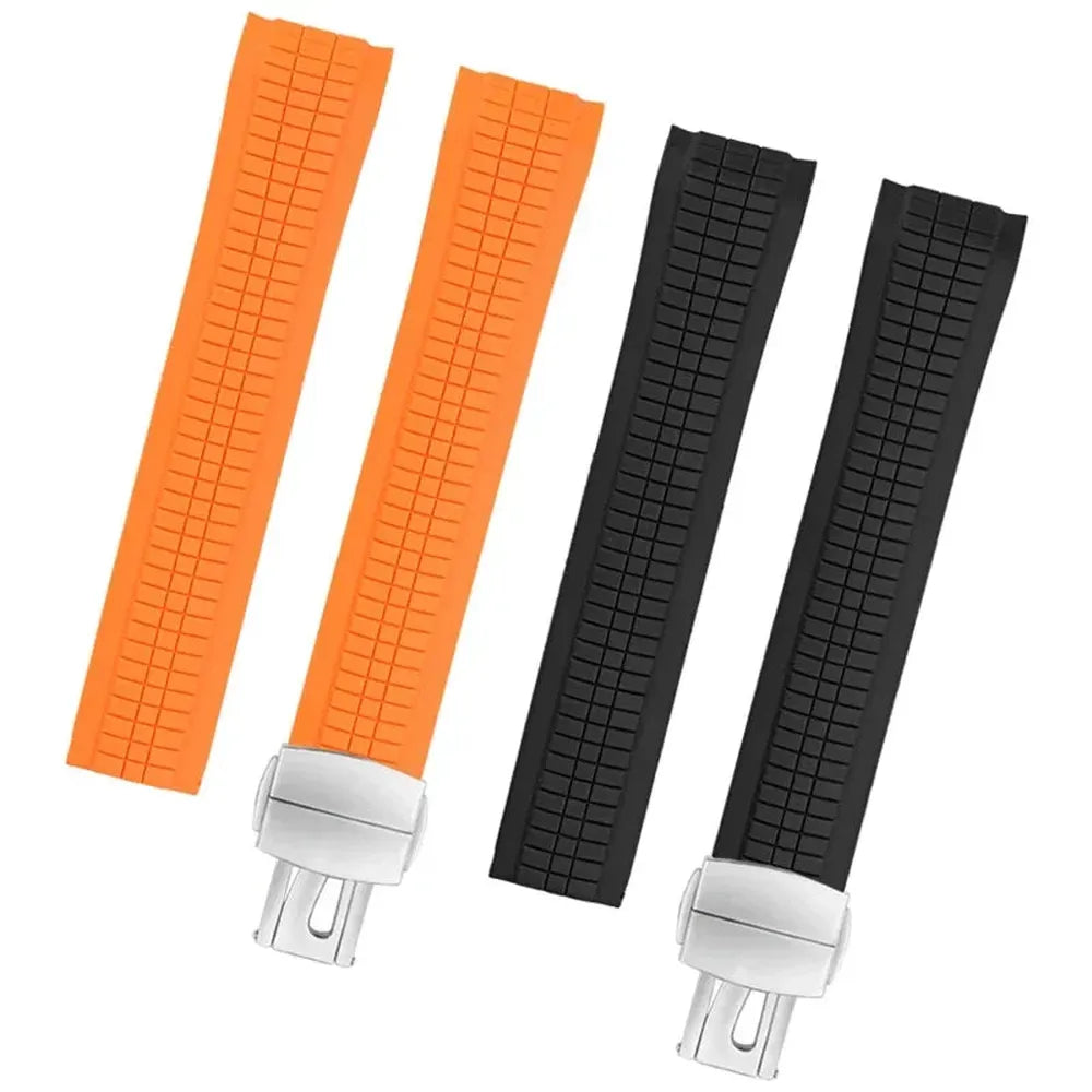 21mm Curved-End Silicone Strap Compatible with Aquanaut 5164A 5167A-VivaStraps-Viva Timepiece