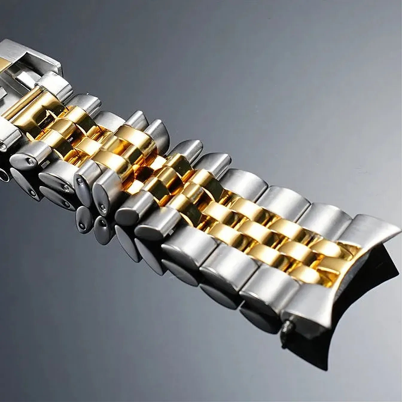 22mm Curved-End Stainless Steel Watch Band Compatible with Casio MDV-106-107-ChronoCraft-Viva Timepiece