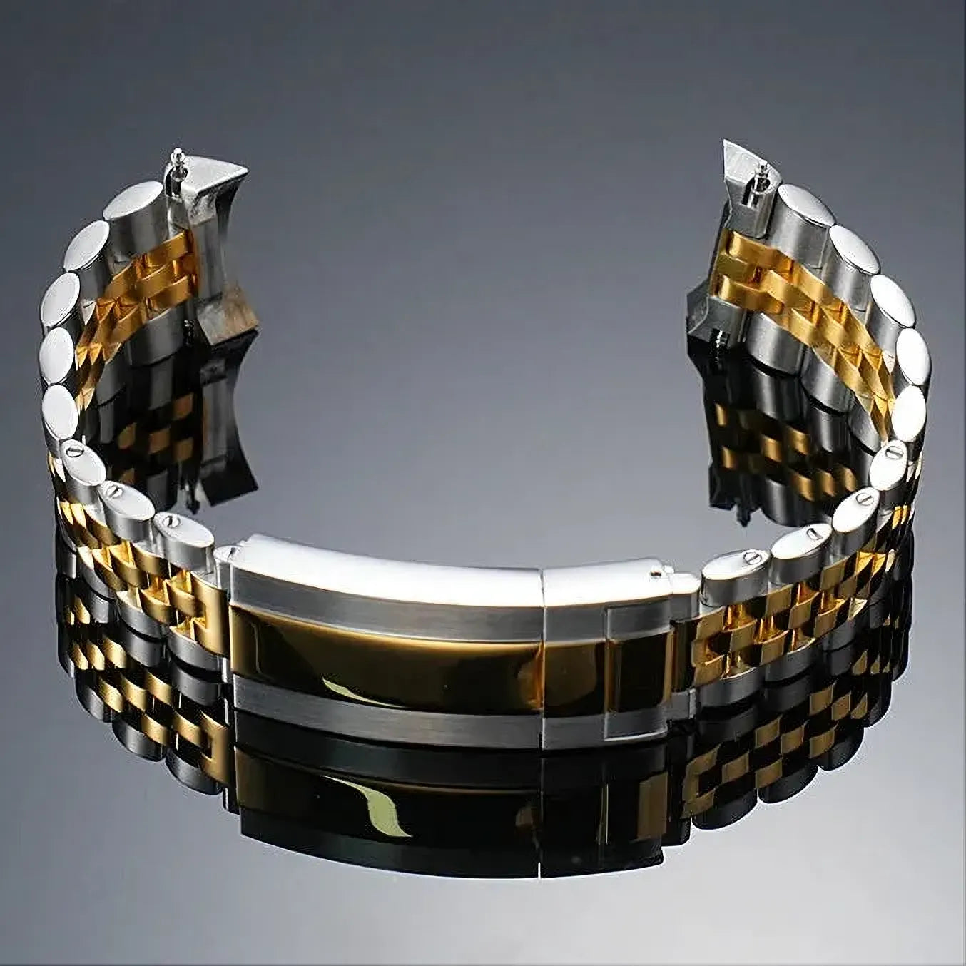 22mm Curved-End Stainless Steel Watch Band Compatible with Casio MDV-106-107-ChronoCraft-Viva Timepiece