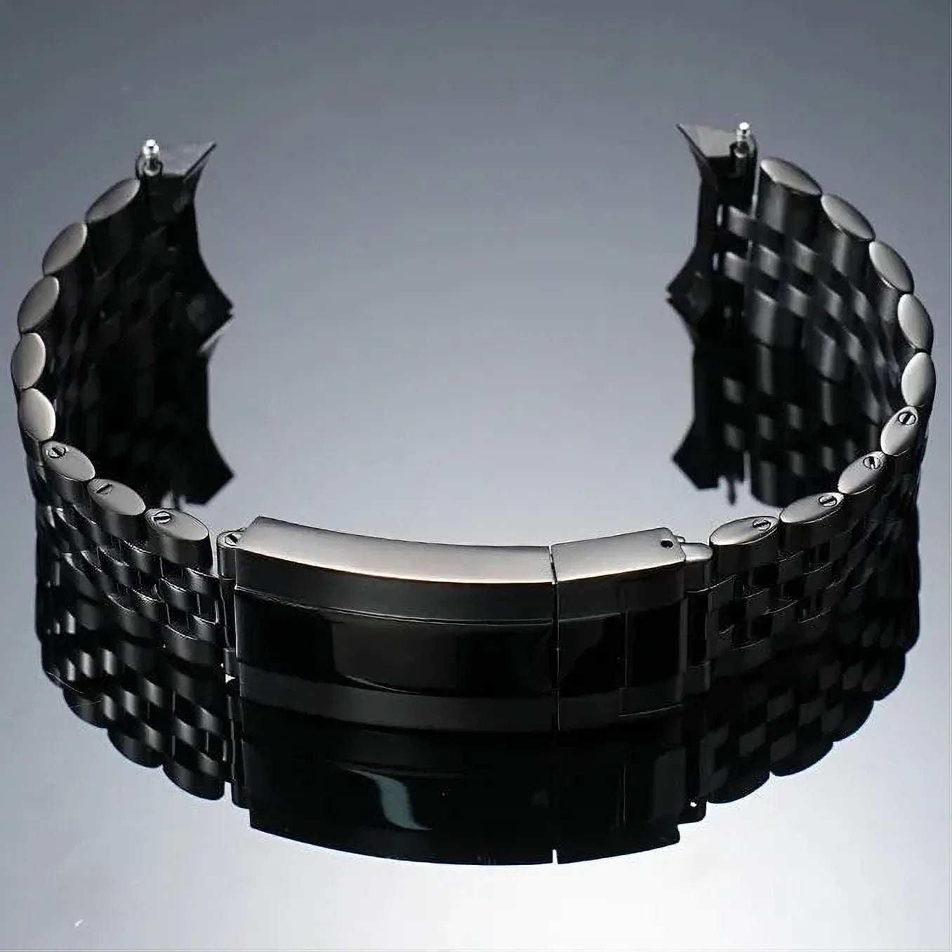22mm Curved-End Stainless Steel Watch Band Compatible with Casio MDV-106-107-ChronoCraft-Viva Timepiece