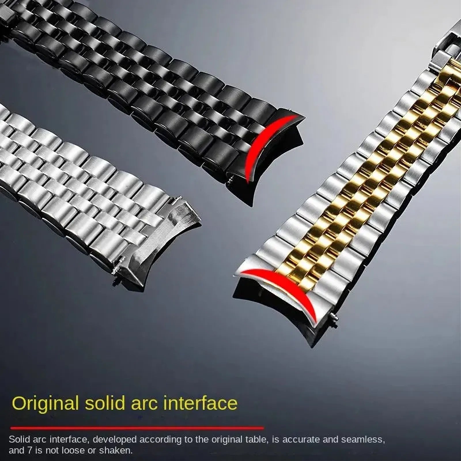 22mm Curved-End Stainless Steel Watch Band Compatible with Casio MDV-106-107-ChronoCraft-Viva Timepiece