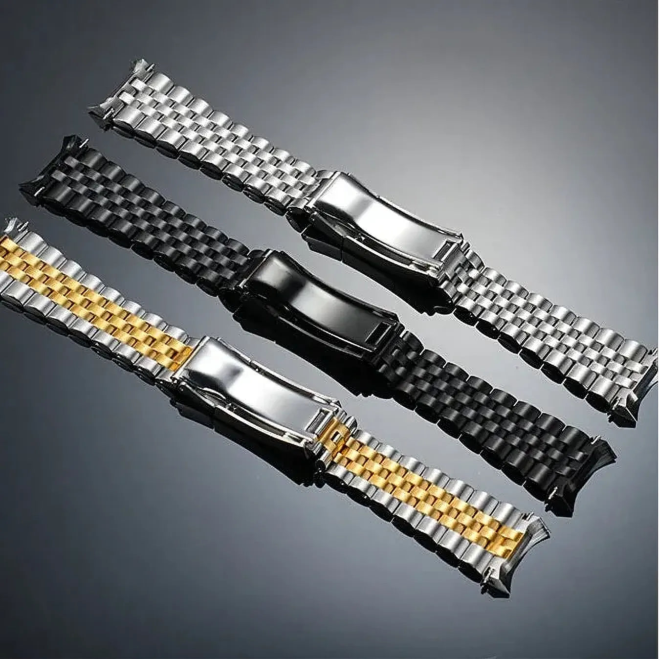 22mm Curved-End Stainless Steel Watch Band Compatible with Casio MDV-106-107-ChronoCraft-Viva Timepiece