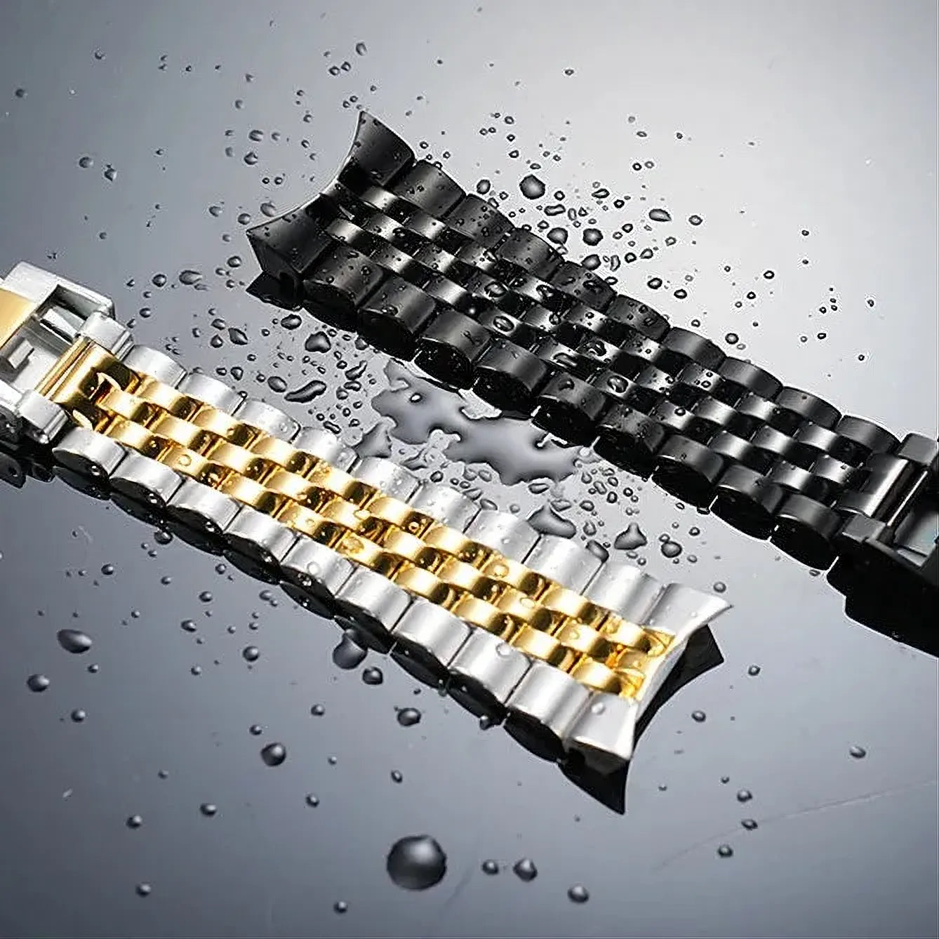 22mm Curved-End Stainless Steel Watch Band Compatible with Casio MDV-106-107-ChronoCraft-Viva Timepiece