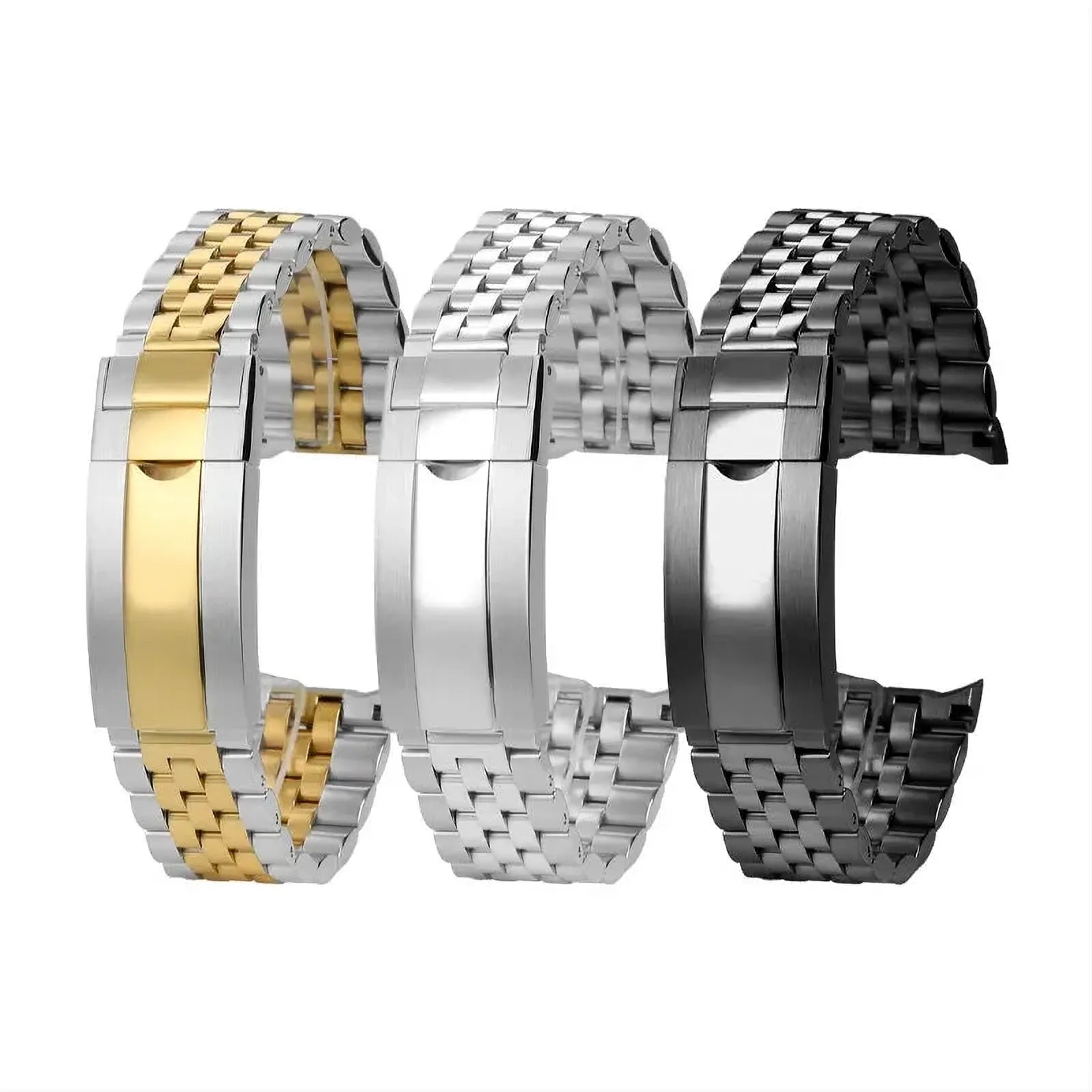 22mm Curved-End Stainless Steel Watch Band Compatible with Casio MDV-106-107-ChronoCraft-Viva Timepiece