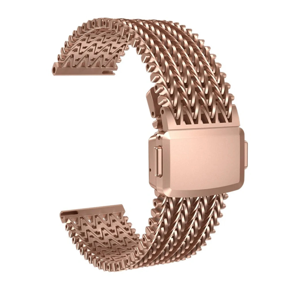 22mm Magnetic Stainless Steel Mesh Watch Band – Universal Straight End-Watch Bands-VivaStraps-rose gold-22mm-Viva Timepiece