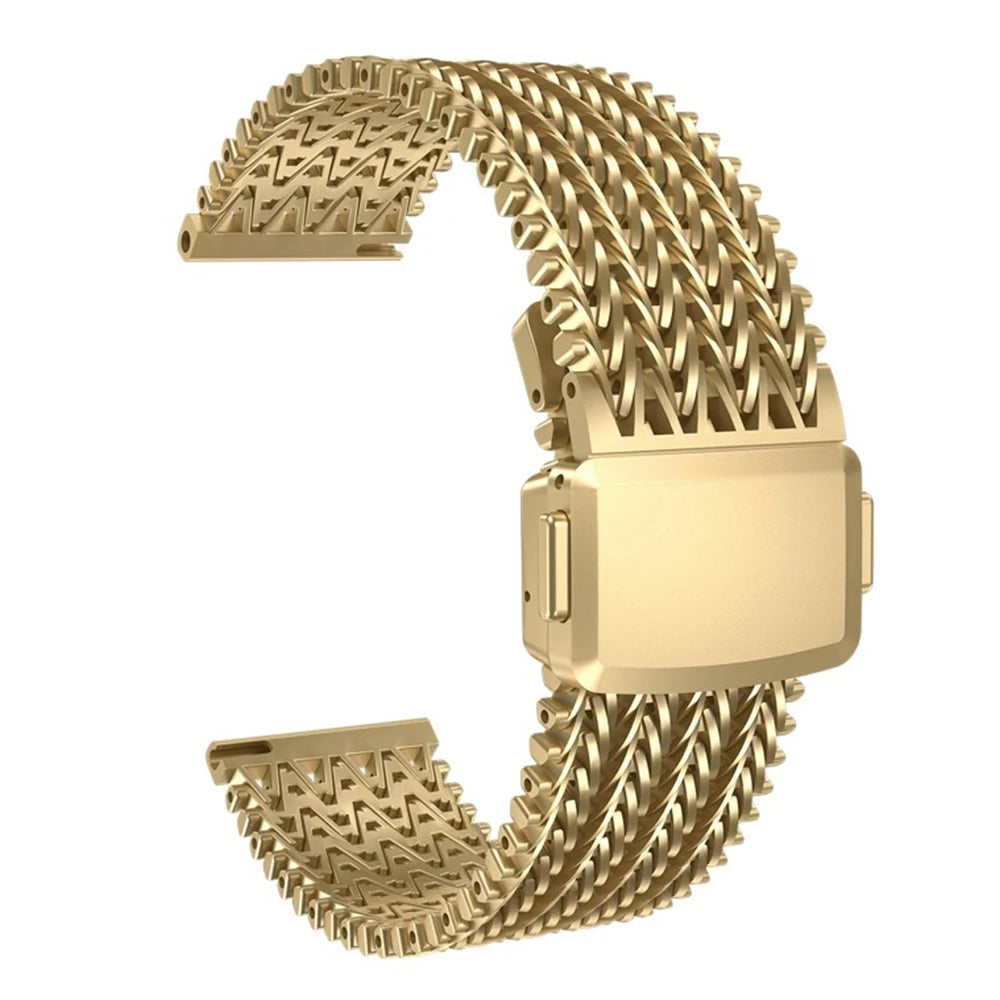 22mm Magnetic Stainless Steel Mesh Watch Band – Universal Straight End-Watch Bands-VivaStraps-gold-22mm-Viva Timepiece