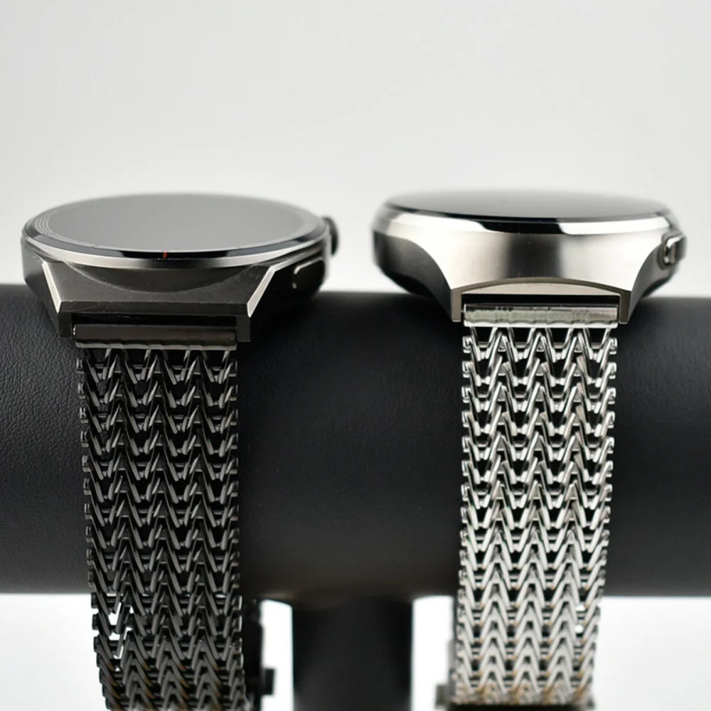 22mm Magnetic Stainless Steel Mesh Watch Band – Universal Straight End-Watch Bands-VivaStraps-black-22mm-Viva Timepiece