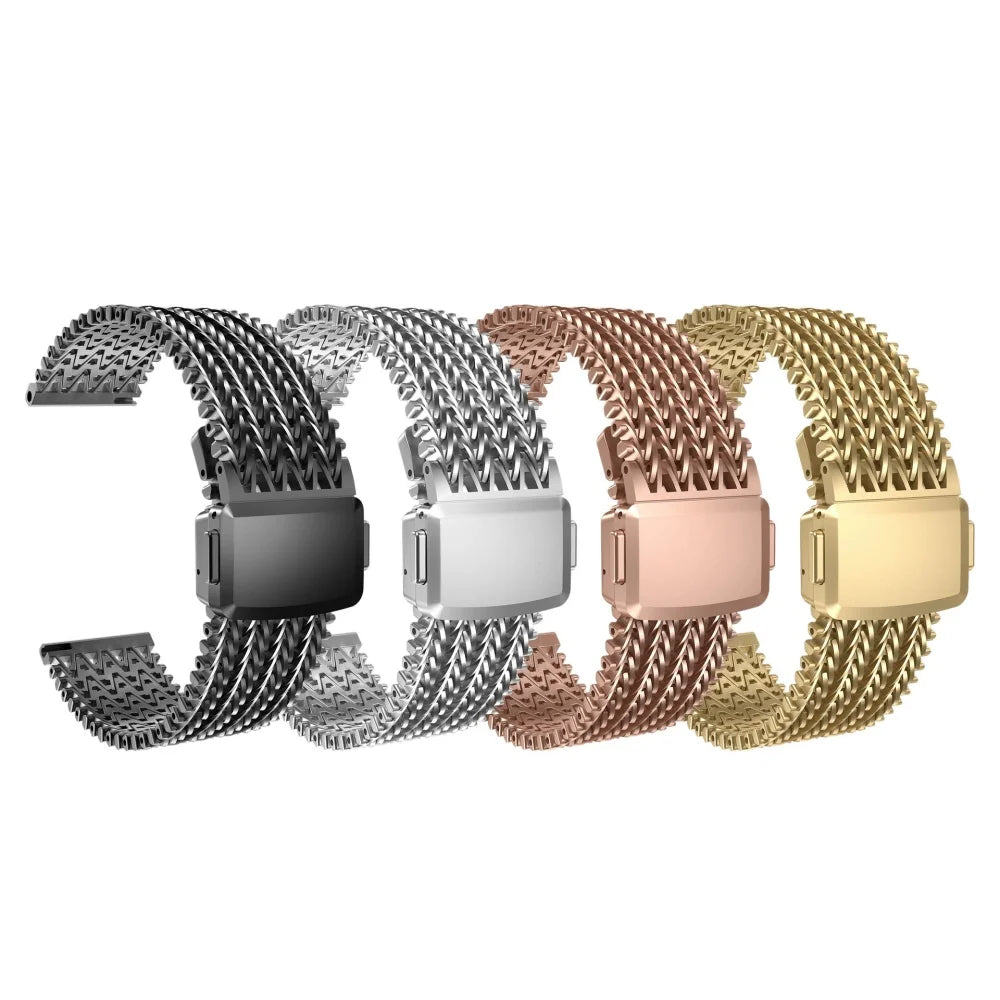 22mm Magnetic Stainless Steel Mesh Watch Band – Universal Straight End-Watch Bands-VivaStraps-black-22mm-Viva Timepiece