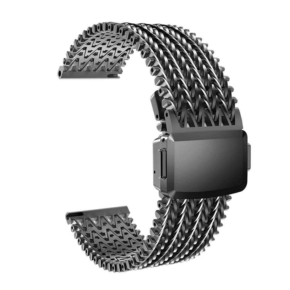 22mm Magnetic Stainless Steel Mesh Watch Band – Universal Straight End-Watch Bands-VivaStraps-black-22mm-Viva Timepiece