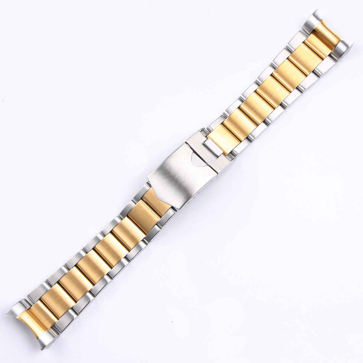 22mm Stainless Steel Curved-End Bracelet – Compatible with Tudor Black Bay 79230 79730-Watch Bands-ChronoCraft-silver and gold-22mm-Viva Timepiece