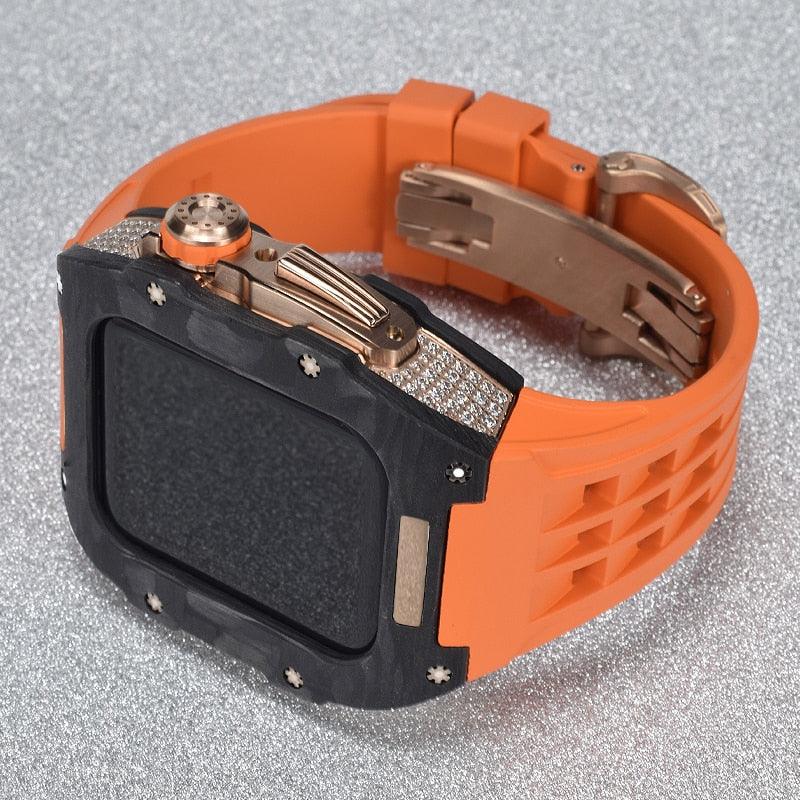 UC4559A Luxury Carbon Fiber CZ Cases for Apple Watch - Watch Accessories - Viva Timepiece