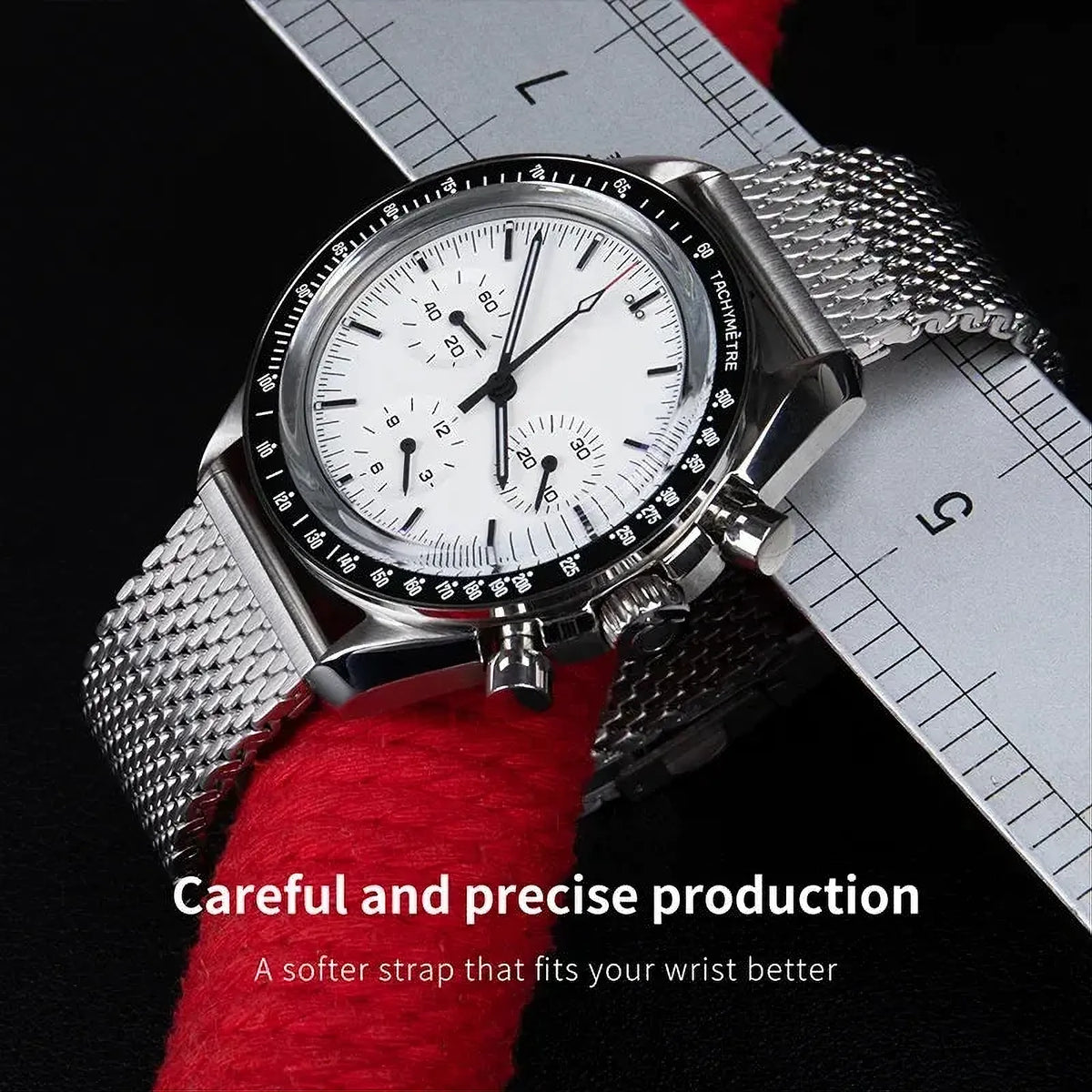 316L Milanese Mesh Watch Bracelet Double-Press Folding Clasp
