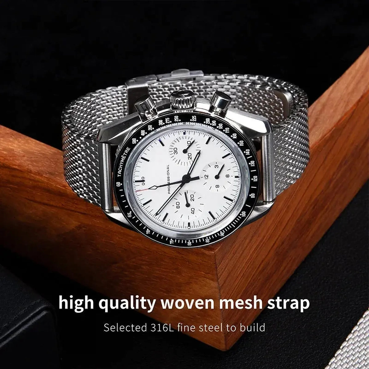 316L Milanese Mesh Watch Bracelet Double-Press Folding Clasp