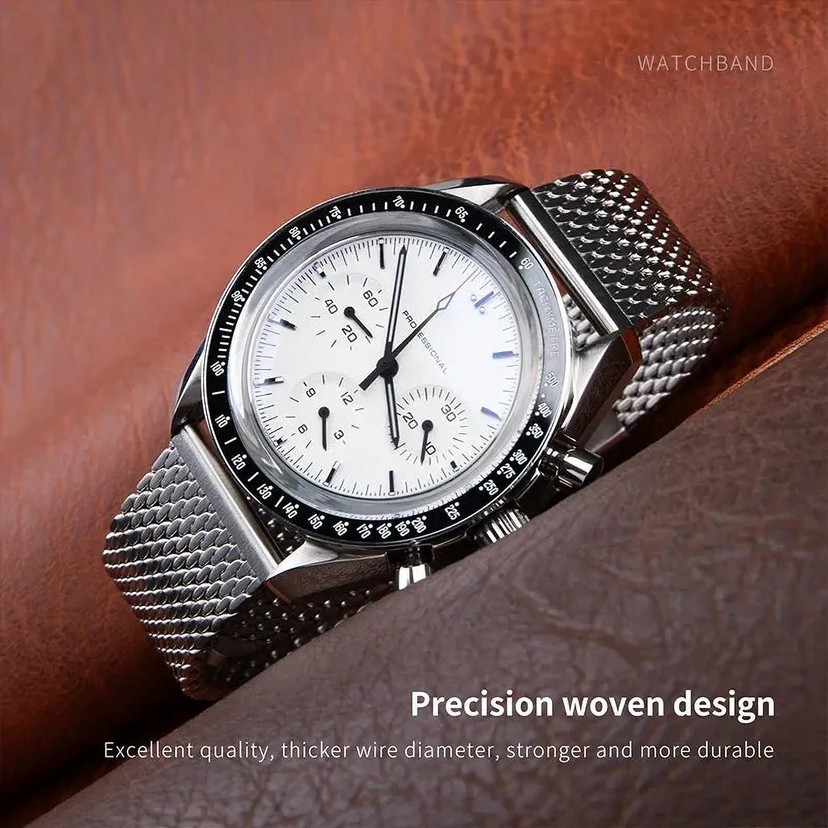 316L Milanese Mesh Watch Bracelet Double-Press Folding Clasp