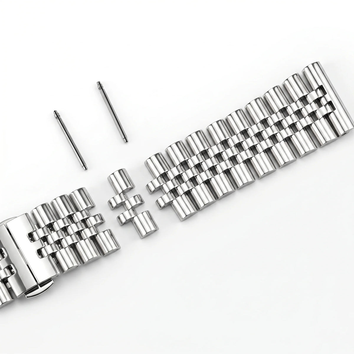 316L Stainless Steel Jubilee Watch Bracelet – Hidden Butterfly Clasp-Watch Bands-VivaStraps-Silver-16mm-Viva Timepiece