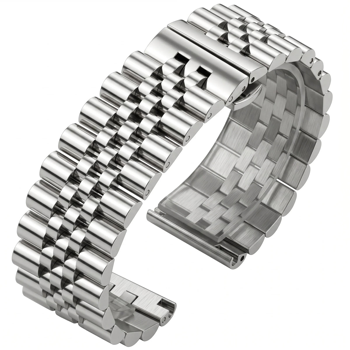 316L Stainless Steel Jubilee Watch Bracelet – Hidden Butterfly Clasp-Watch Bands-VivaStraps-Silver-16mm-Viva Timepiece
