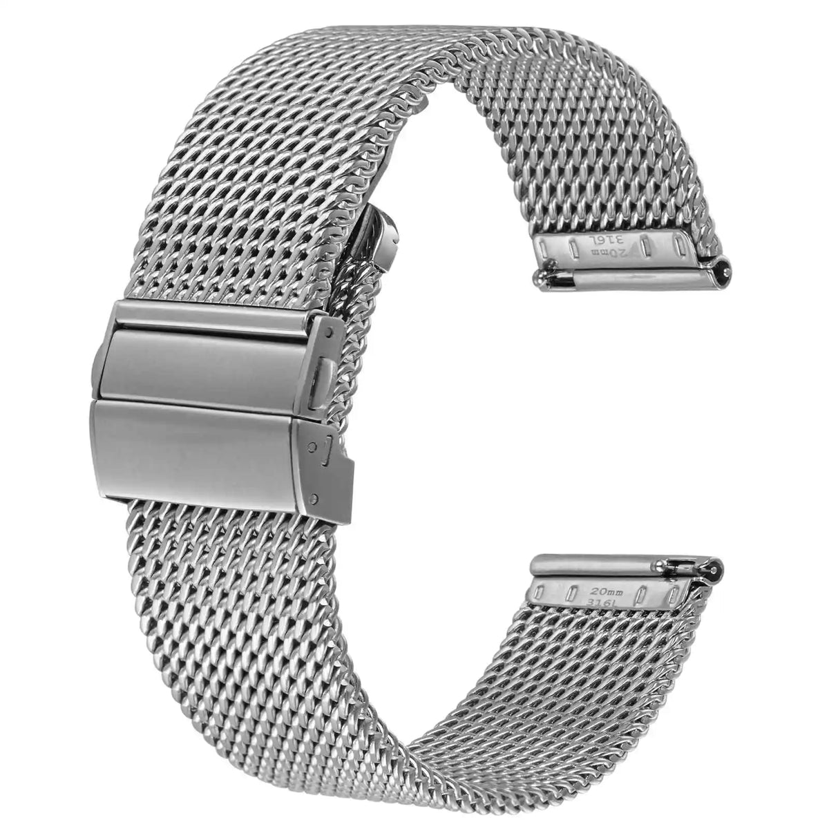 316L Stainless Steel Mesh Watch Band 18mm–22mm – Quick Release-Watch Bands-VivaStraps-Silver-18mm-Viva Timepiece