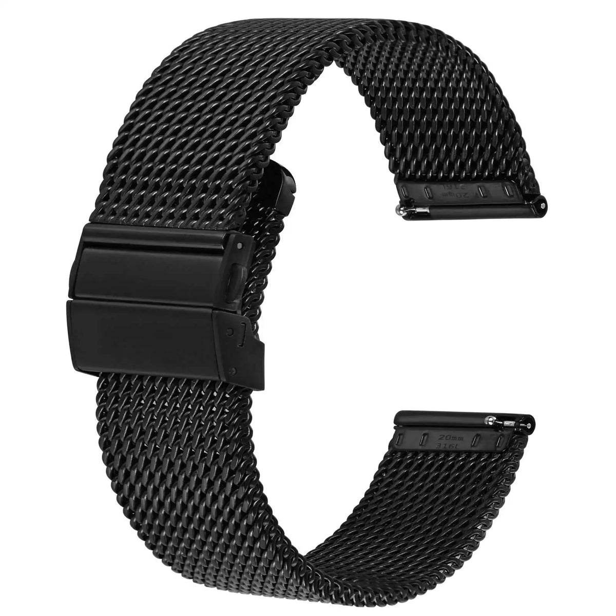 316L Stainless Steel Mesh Watch Band 18mm–22mm – Quick Release-Watch Bands-VivaStraps-Black-18mm-Viva Timepiece