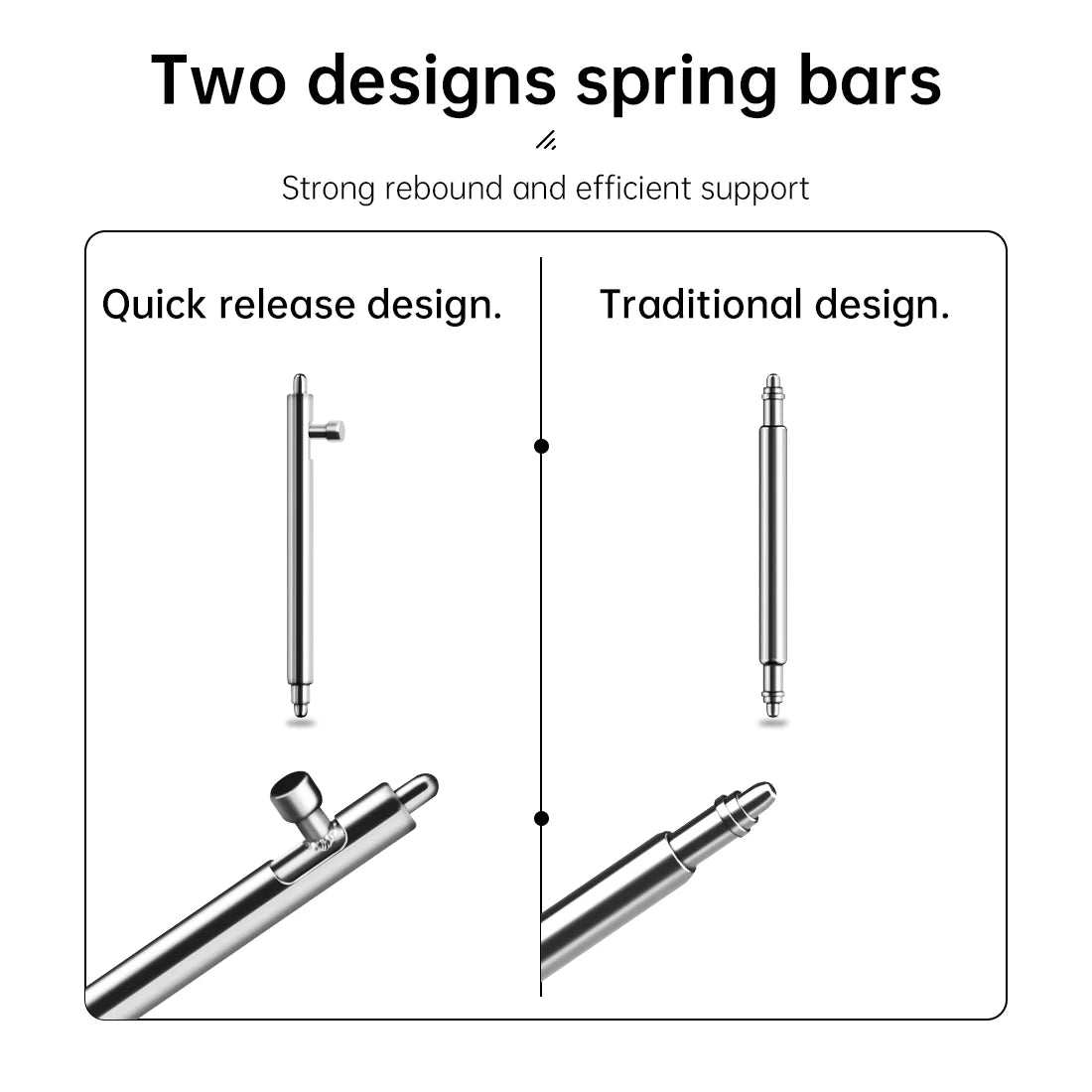 316L Stainless Steel Watch Spring Bars – Quick Release & Traditional-ChronoCraft-Viva Timepiece