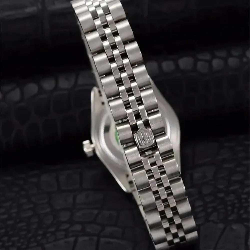 Holuns 28mm Ladies Quartz Dress Watch – Fluted Bezel, Jubilee Bracelet-Holuns-Viva Timepiece