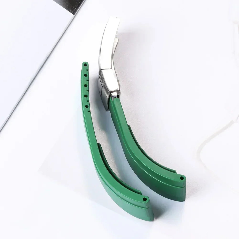 Straight-End Rubber Watch Strap 20mm – Folding Clasp Silicone Band