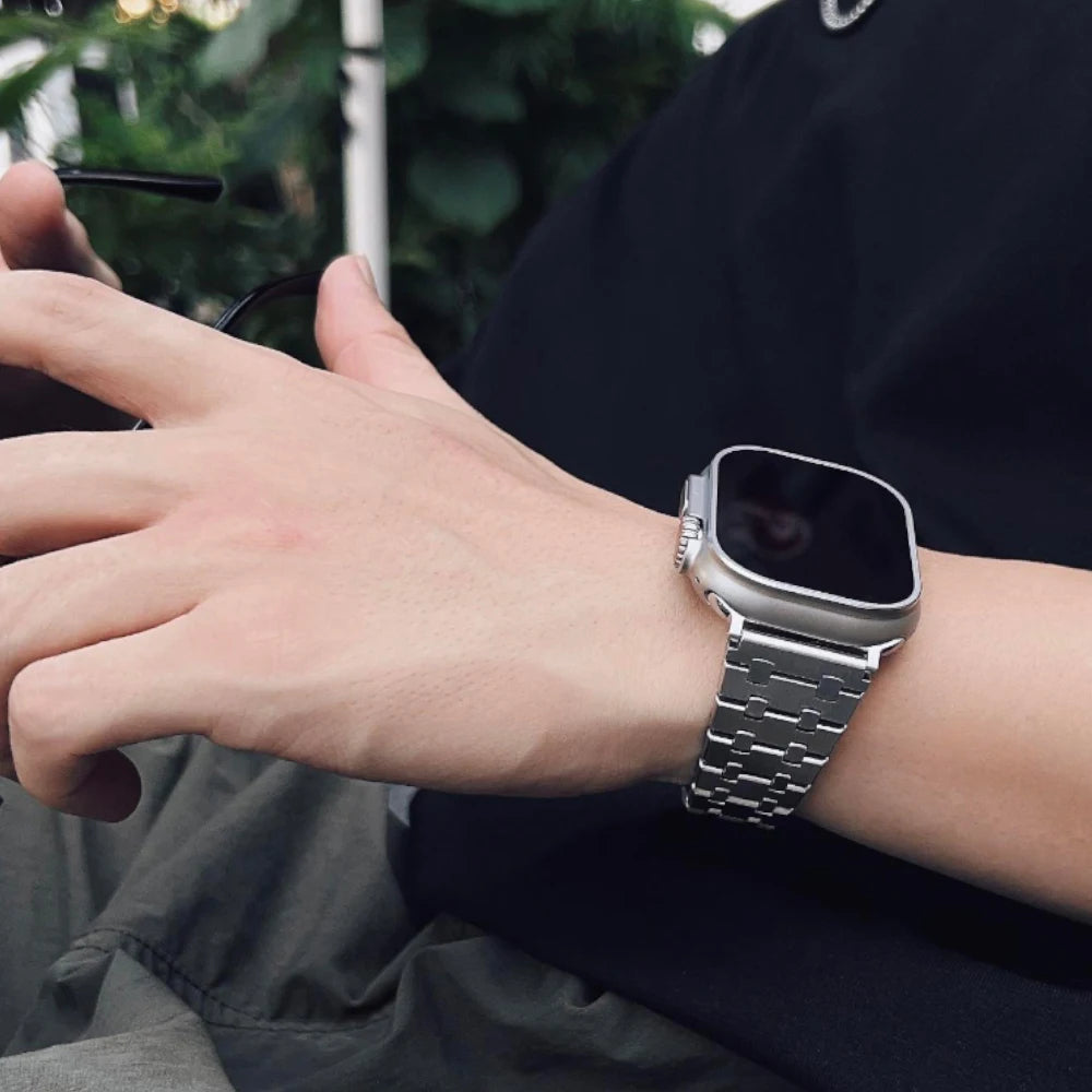 Stainless Steel Bracelet Band Compatible with Apple Watch