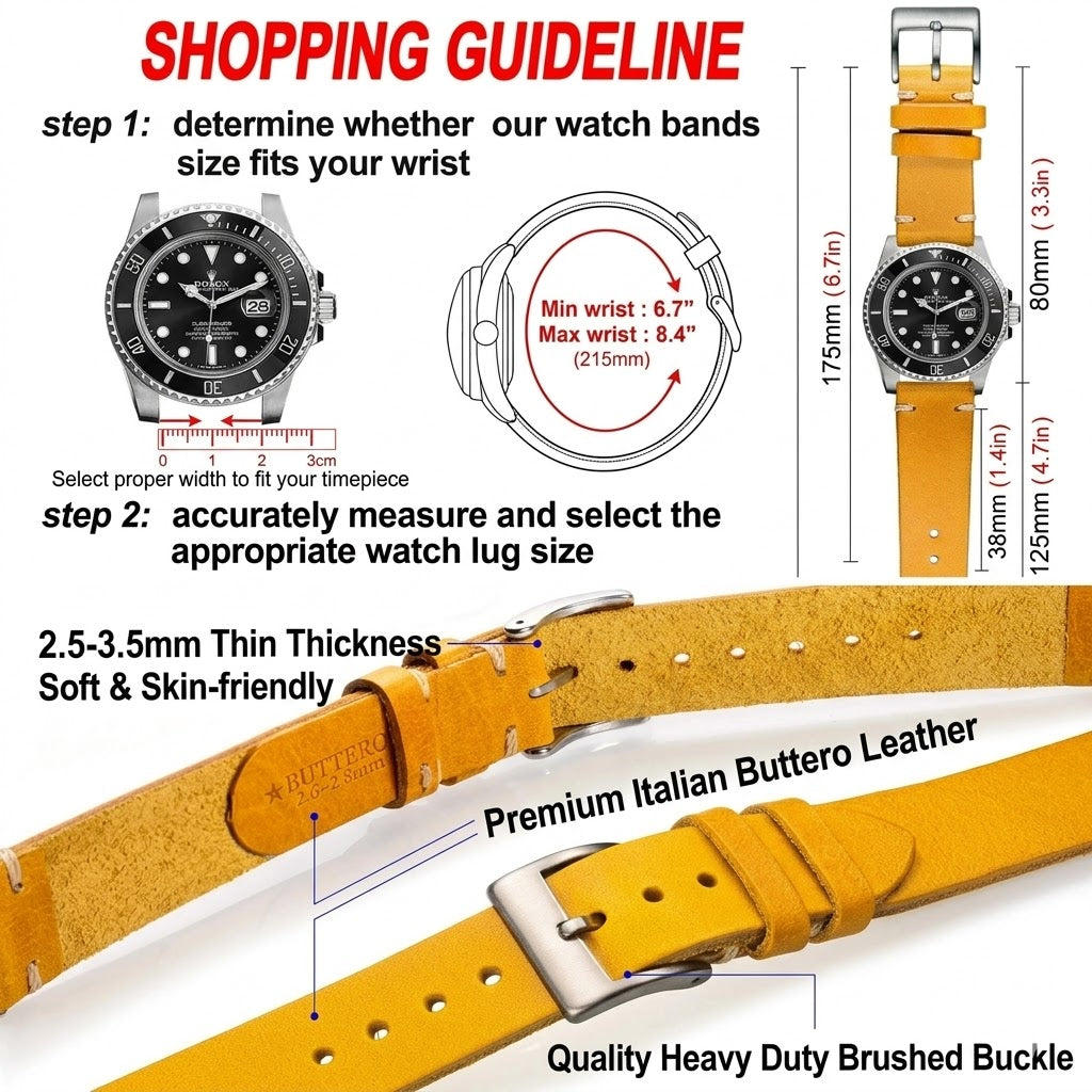 Italian Buttero Leather Watch Strap – Quick Release-Straptique-Viva Timepiece