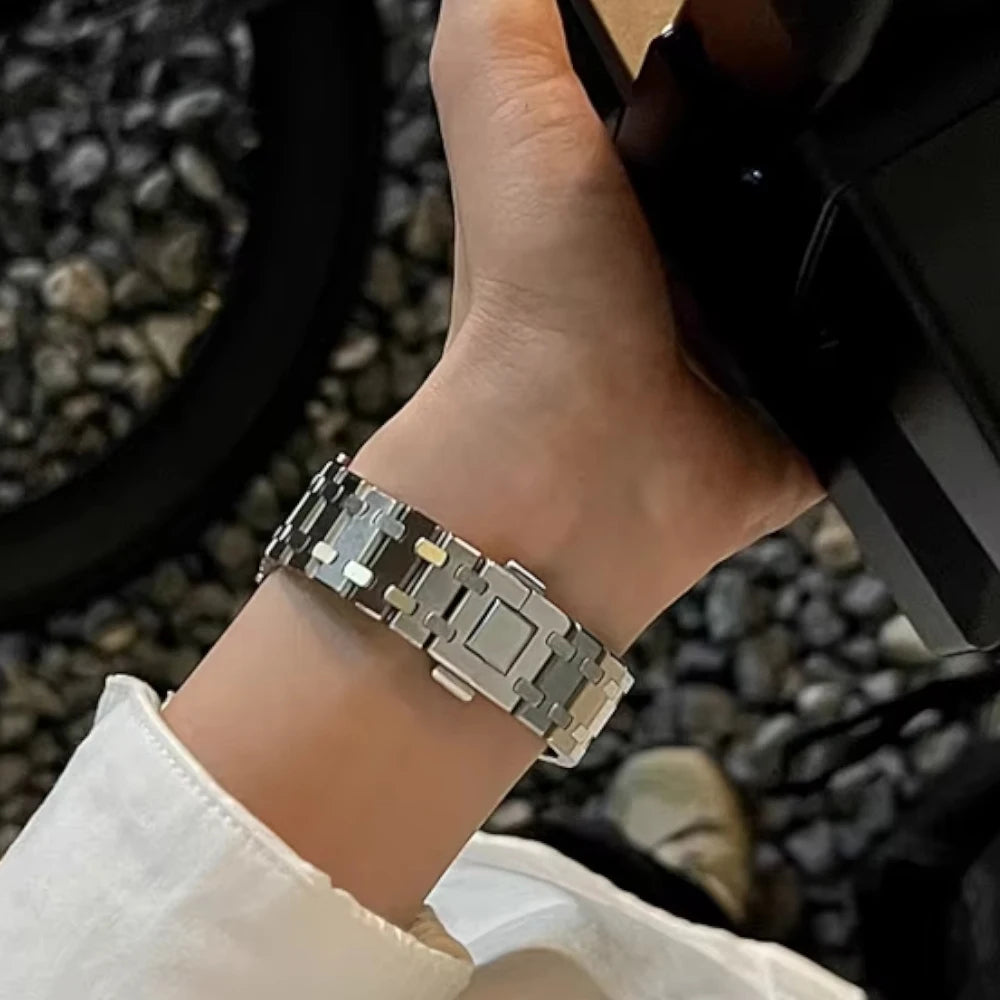 Stainless Steel Bracelet Band Compatible with Apple Watch