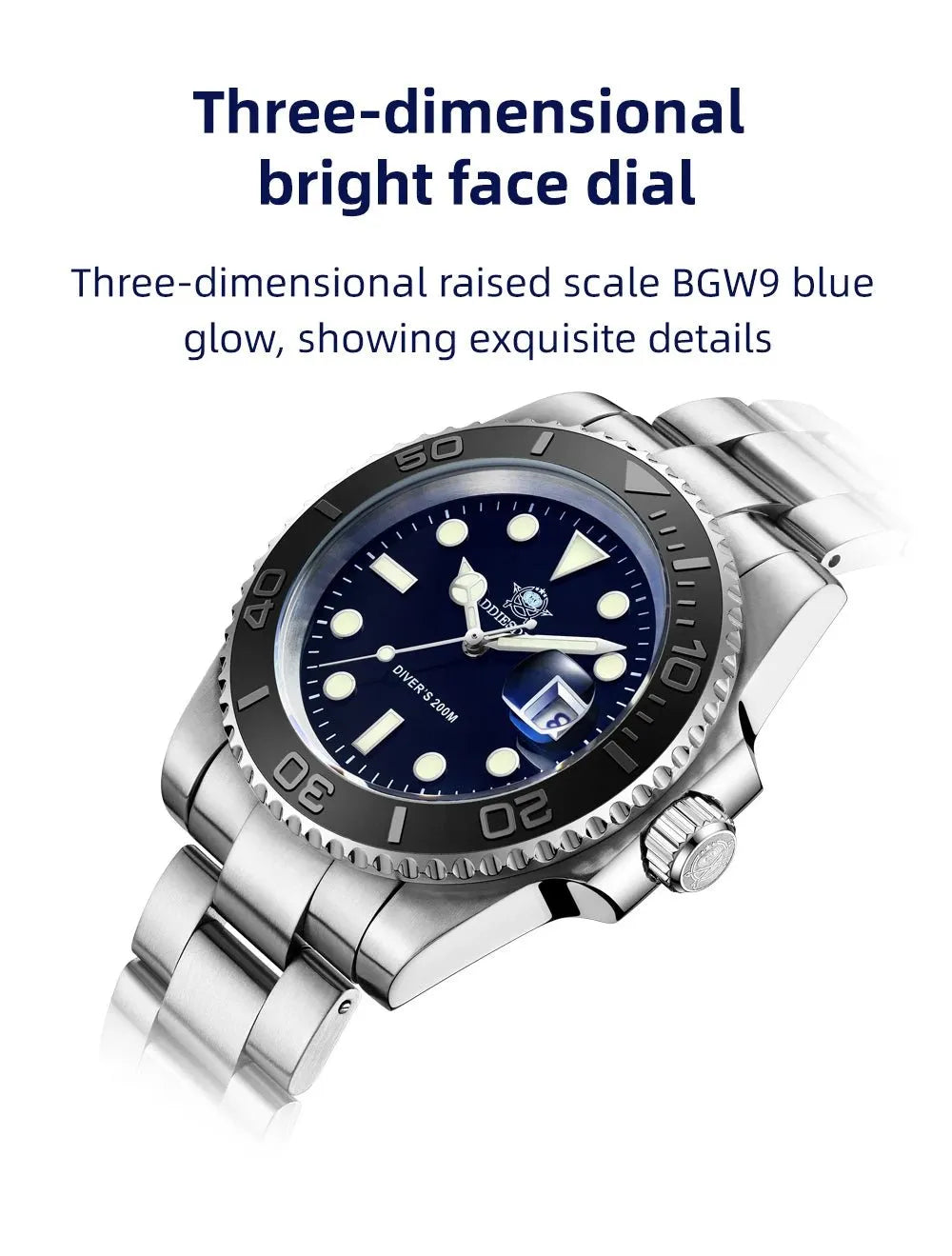 ADDIESDIVE 41mm Yacht-Style Quartz Homage Diver Watch – BGW9 Lume-ADDIESDIVE-Viva Timepiece